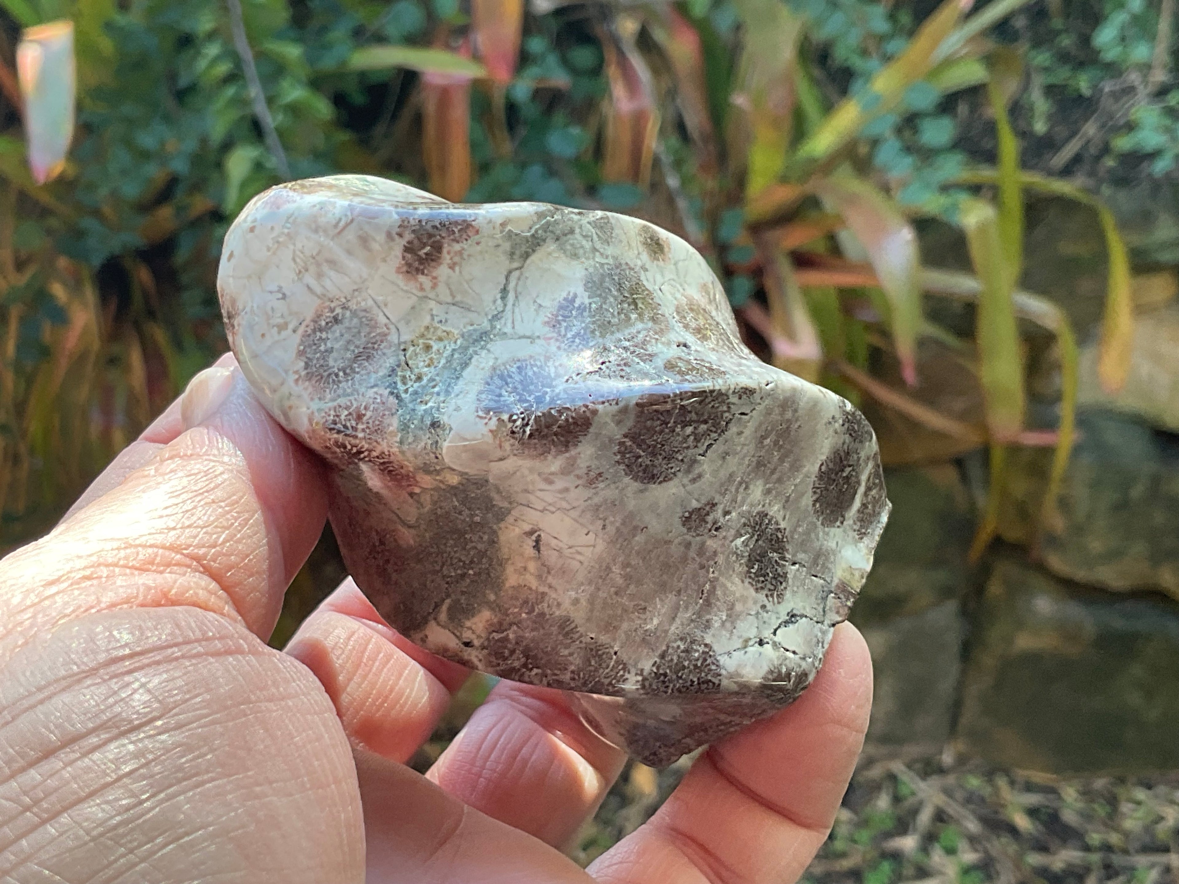 260g Green Cherry Blossom Jasper Flame 3B