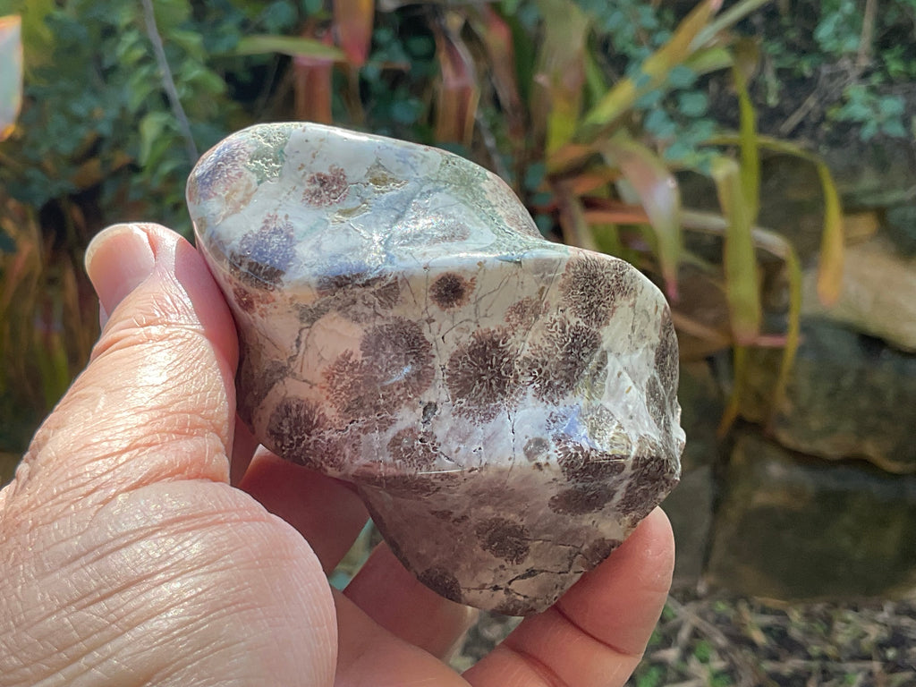 260g Green Cherry Blossom Jasper Flame 3B