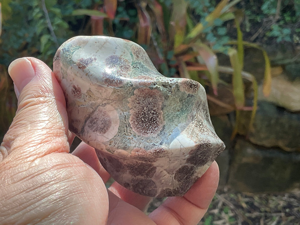 260g Green Cherry Blossom Jasper Flame 3B