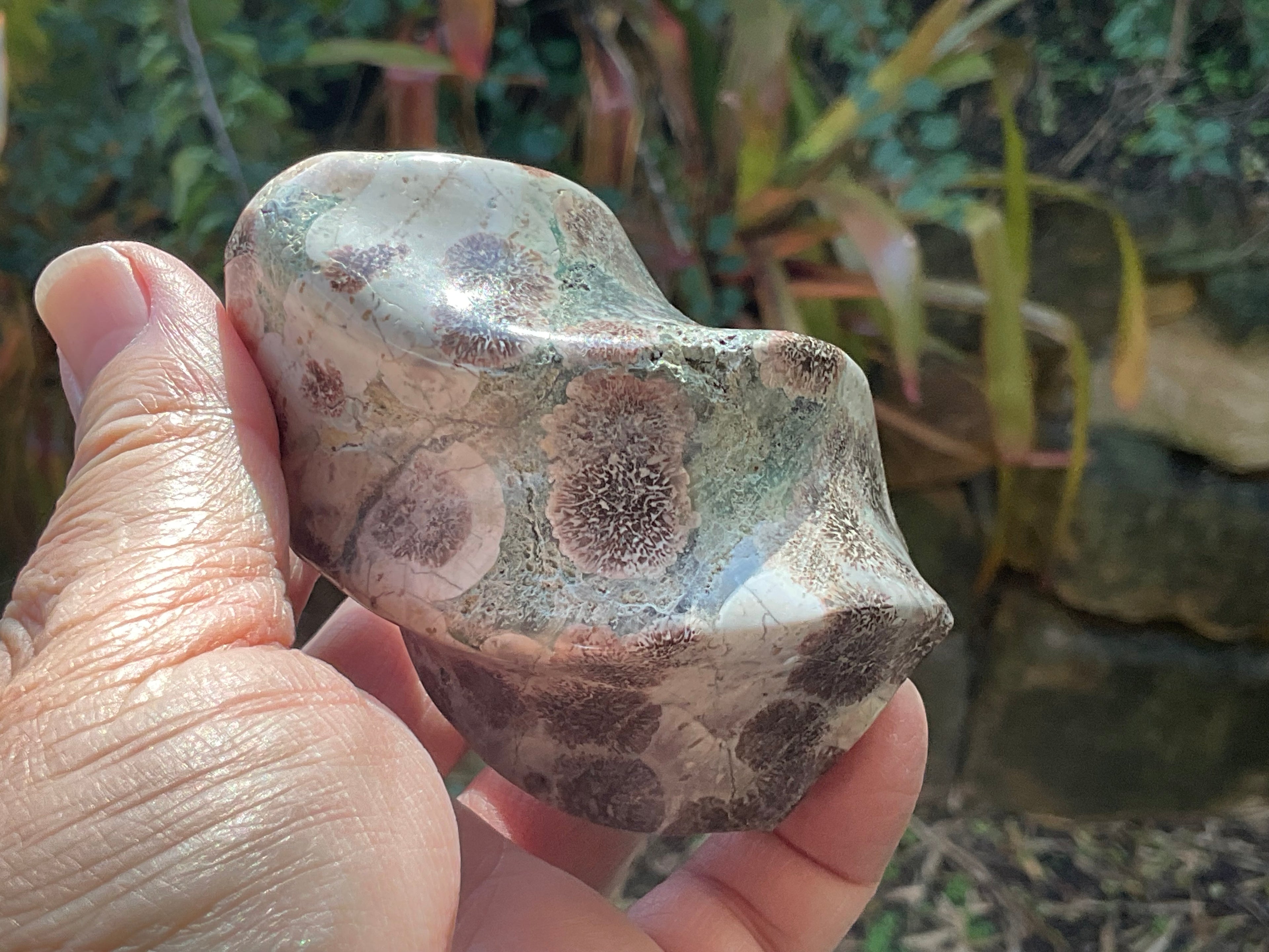 260g Green Cherry Blossom Jasper Flame 3B
