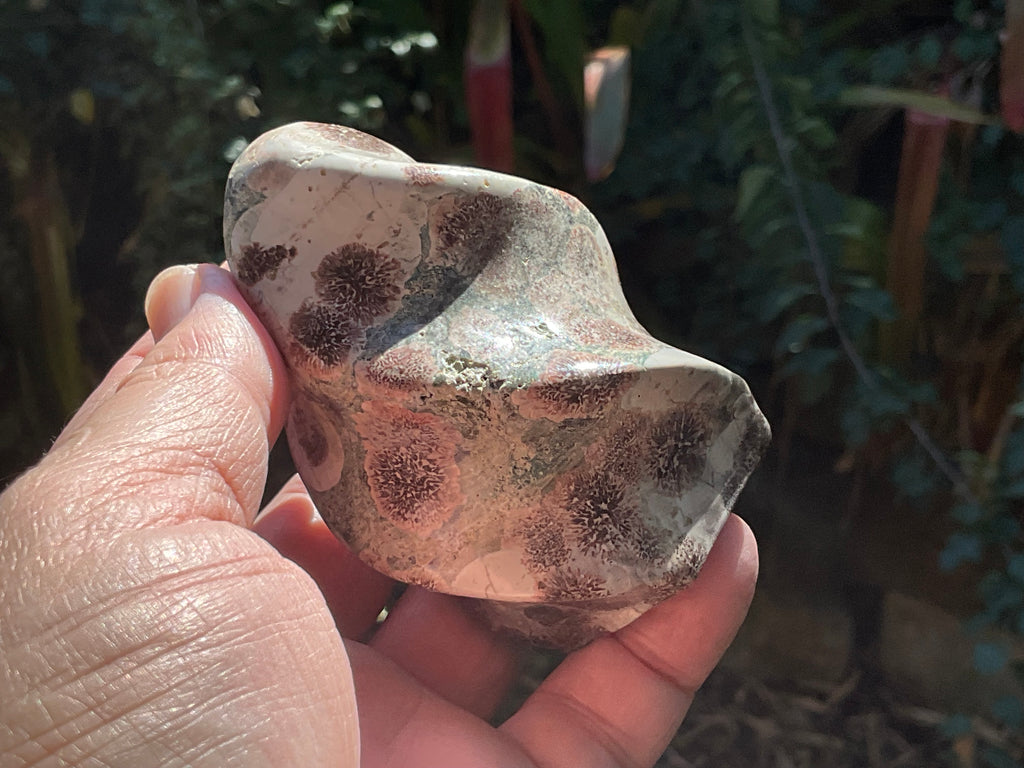 260g Green Cherry Blossom Jasper Flame 3B