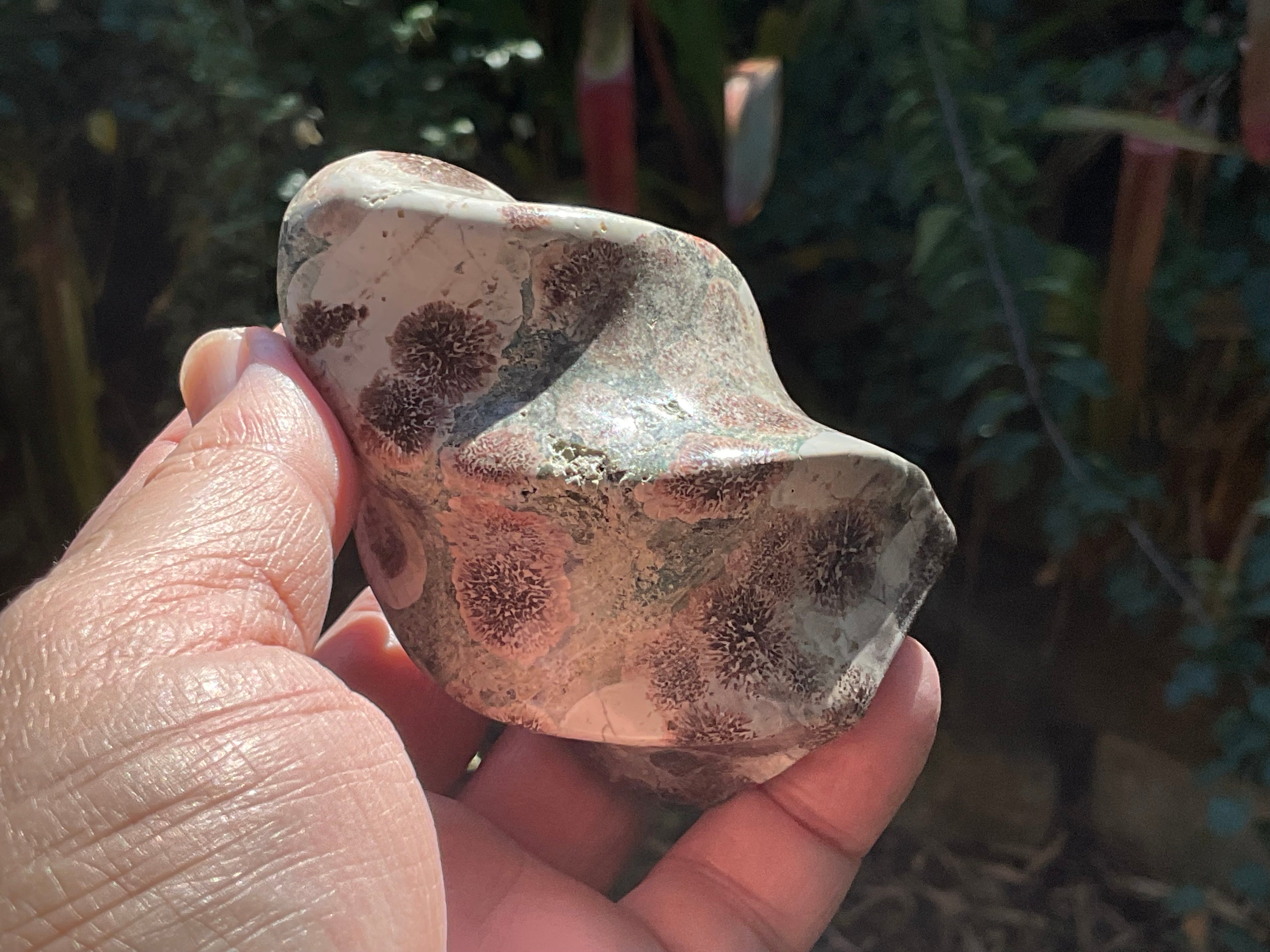 260g Green Cherry Blossom Jasper Flame 3B