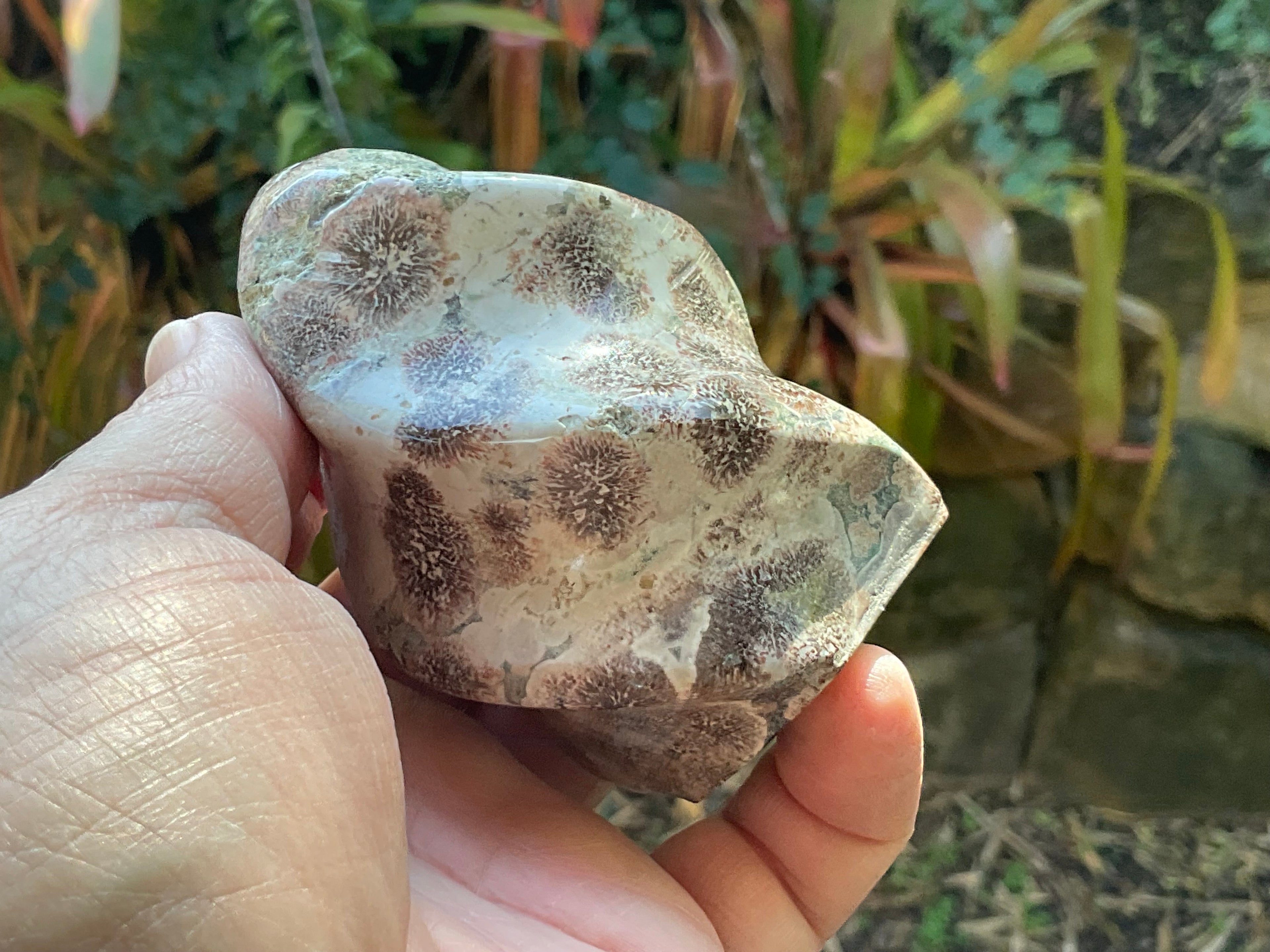 272g Green Cherry Blossom Jasper Flame 4A