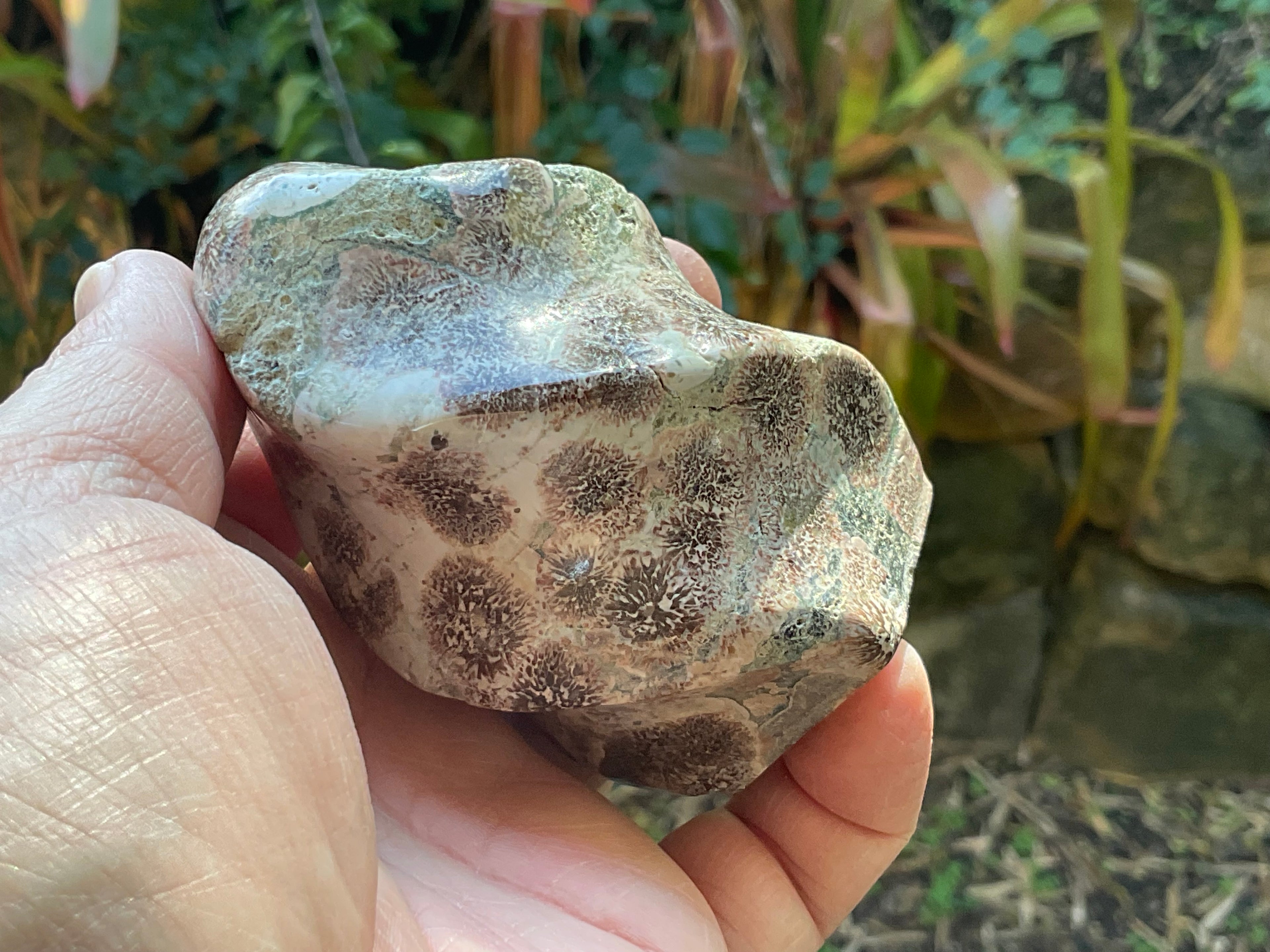 272g Green Cherry Blossom Jasper Flame 4A