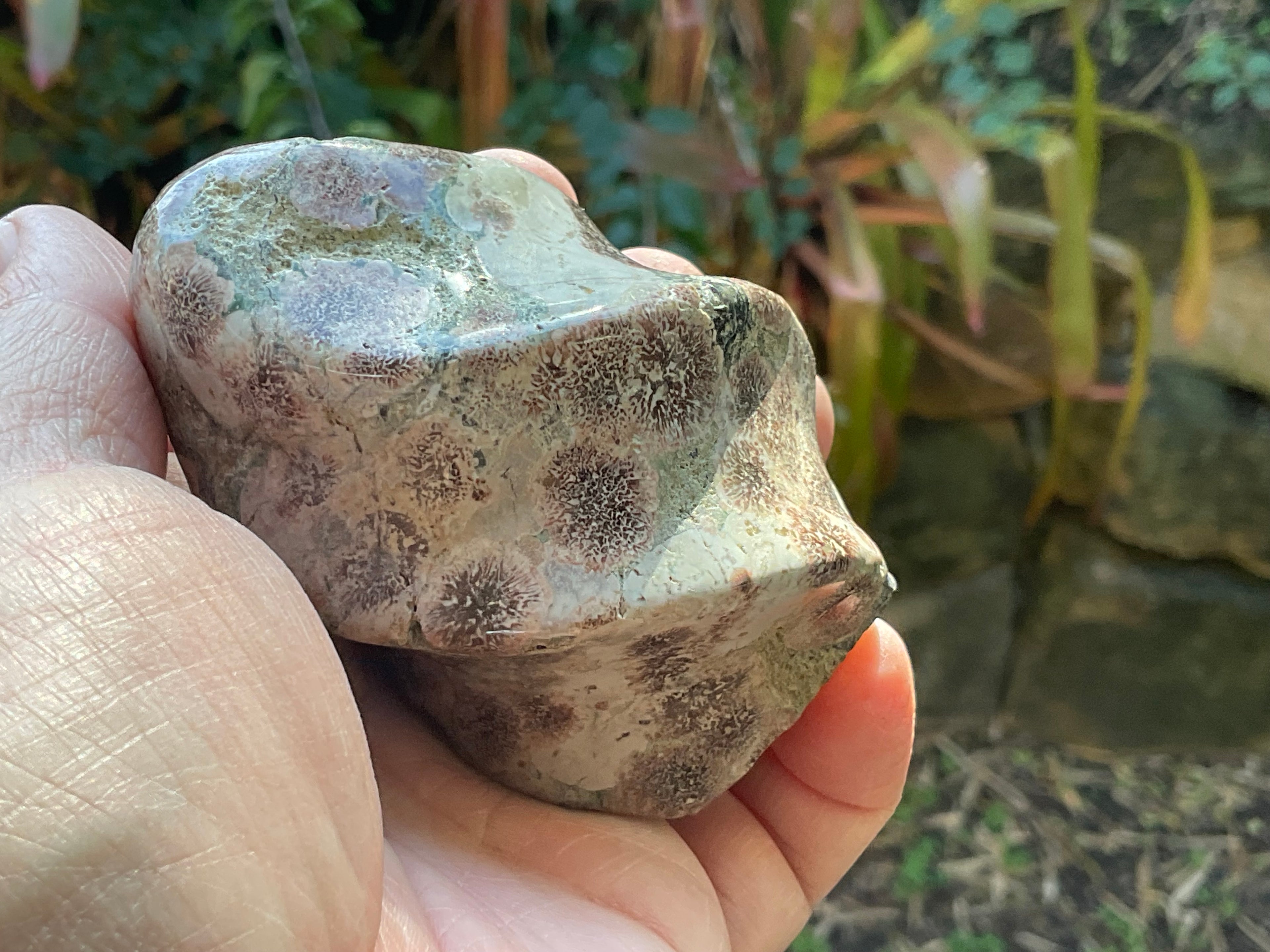 272g Green Cherry Blossom Jasper Flame 4A
