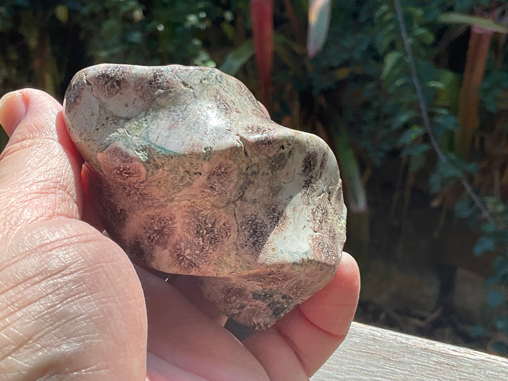 272g Green Cherry Blossom Jasper Flame 4A