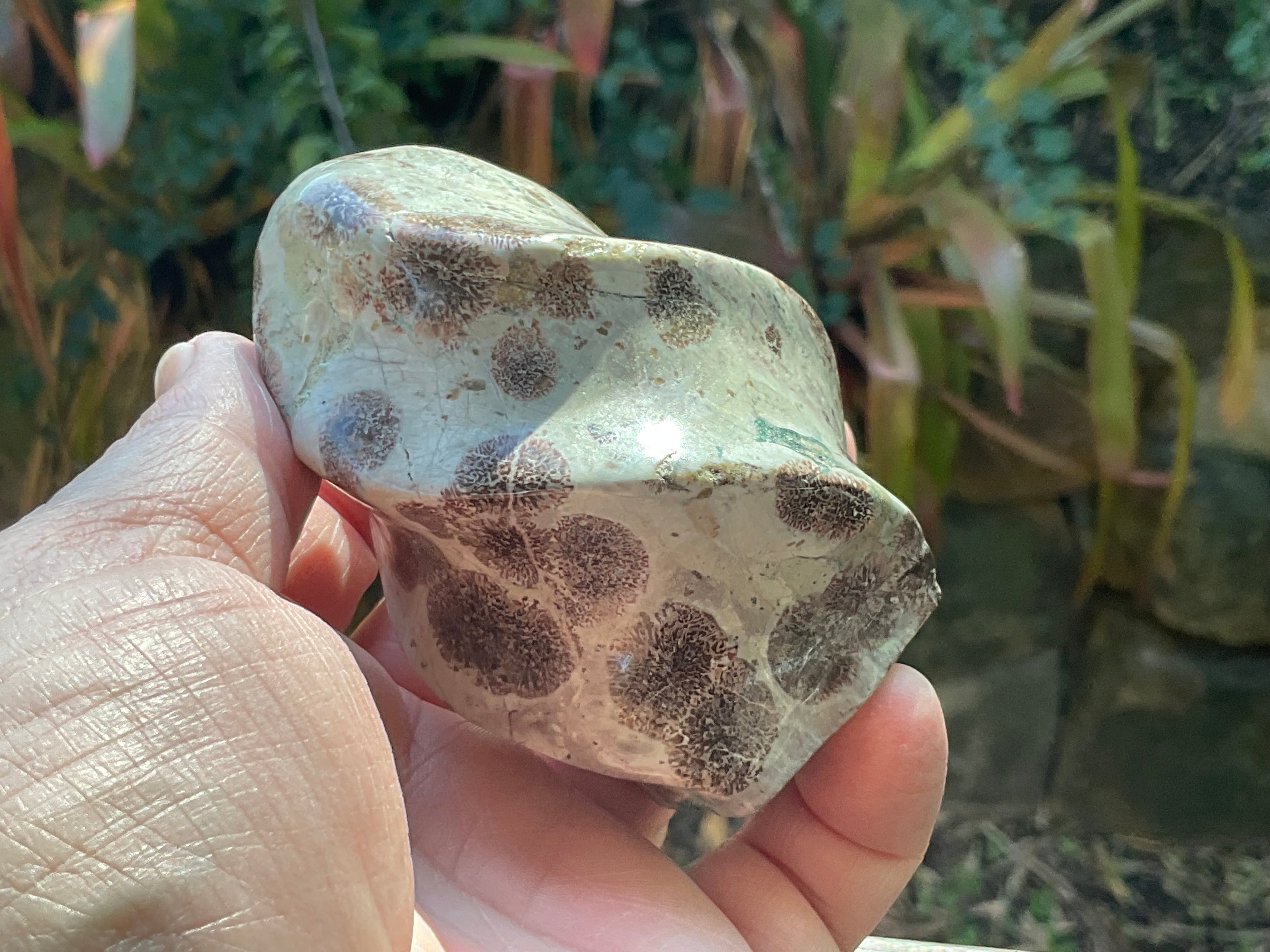 280g Green Cherry Blossom Jasper Flame 4B