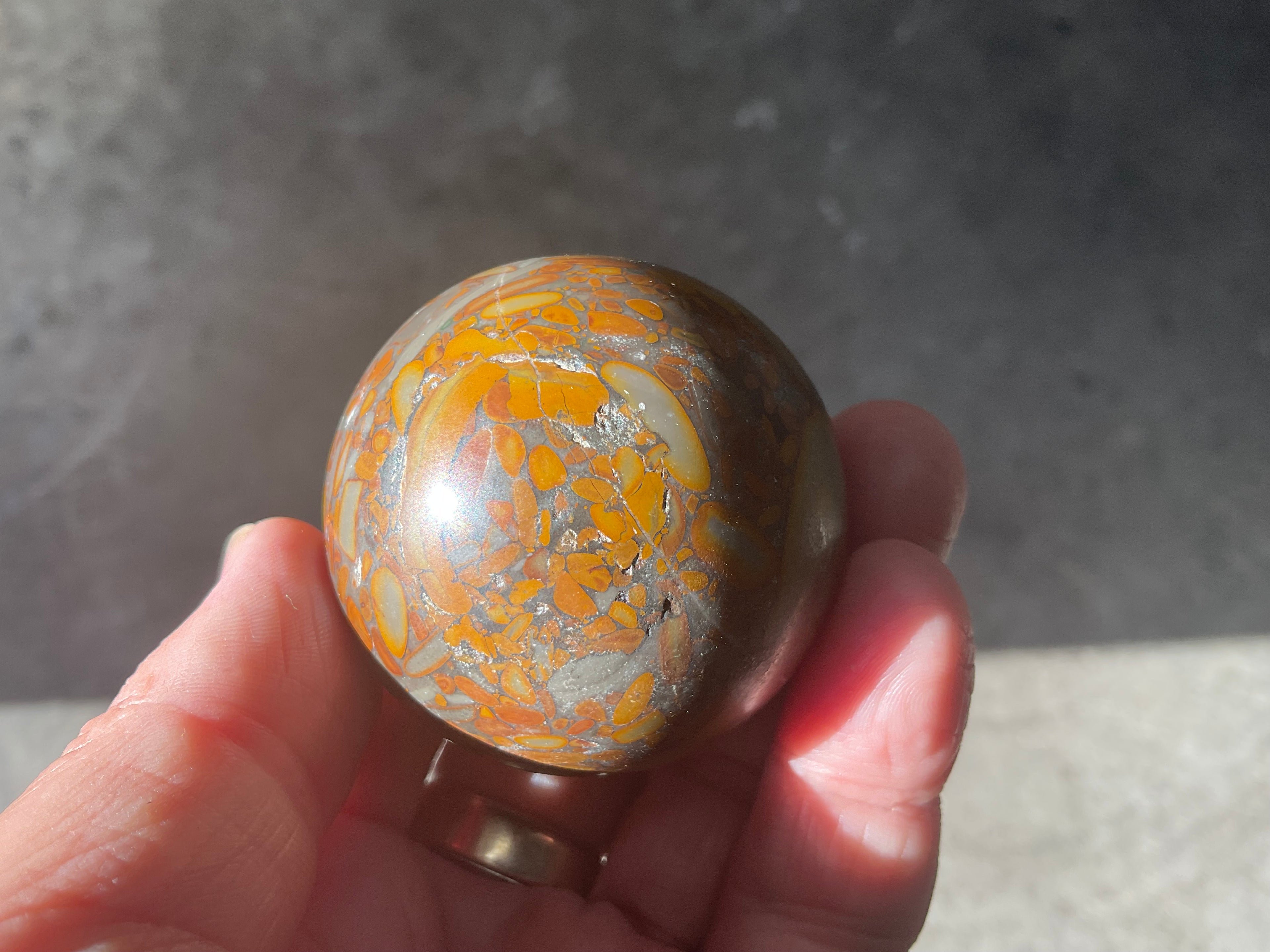 162g Bamboo Jasper Sphere 1A (Perfectly Imperfect)