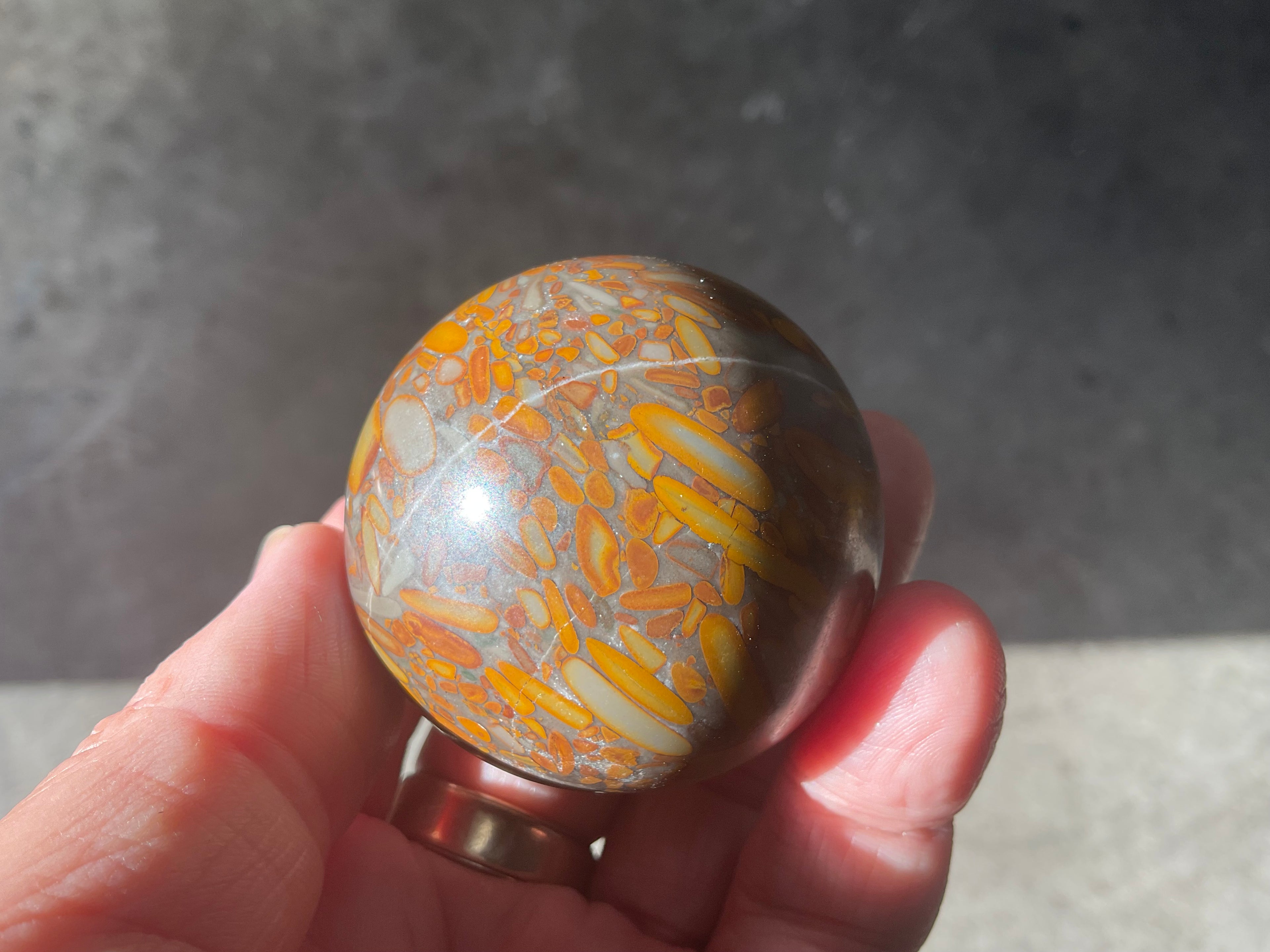 162g Bamboo Jasper Sphere 1A (Perfectly Imperfect)