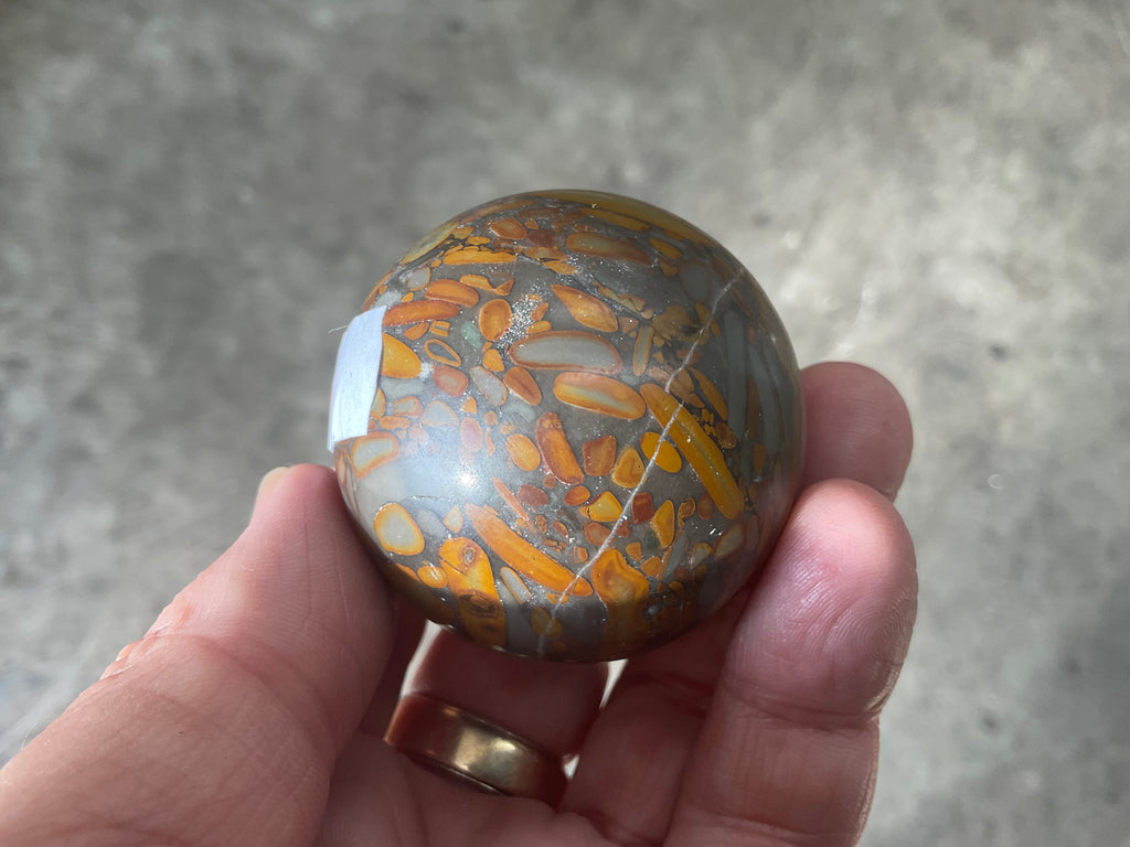 162g Bamboo Jasper Sphere 1A (Perfectly Imperfect)