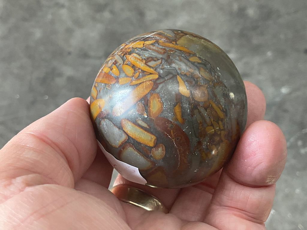 188g Bamboo Jasper Sphere 1C (Perfectly Imperfect)