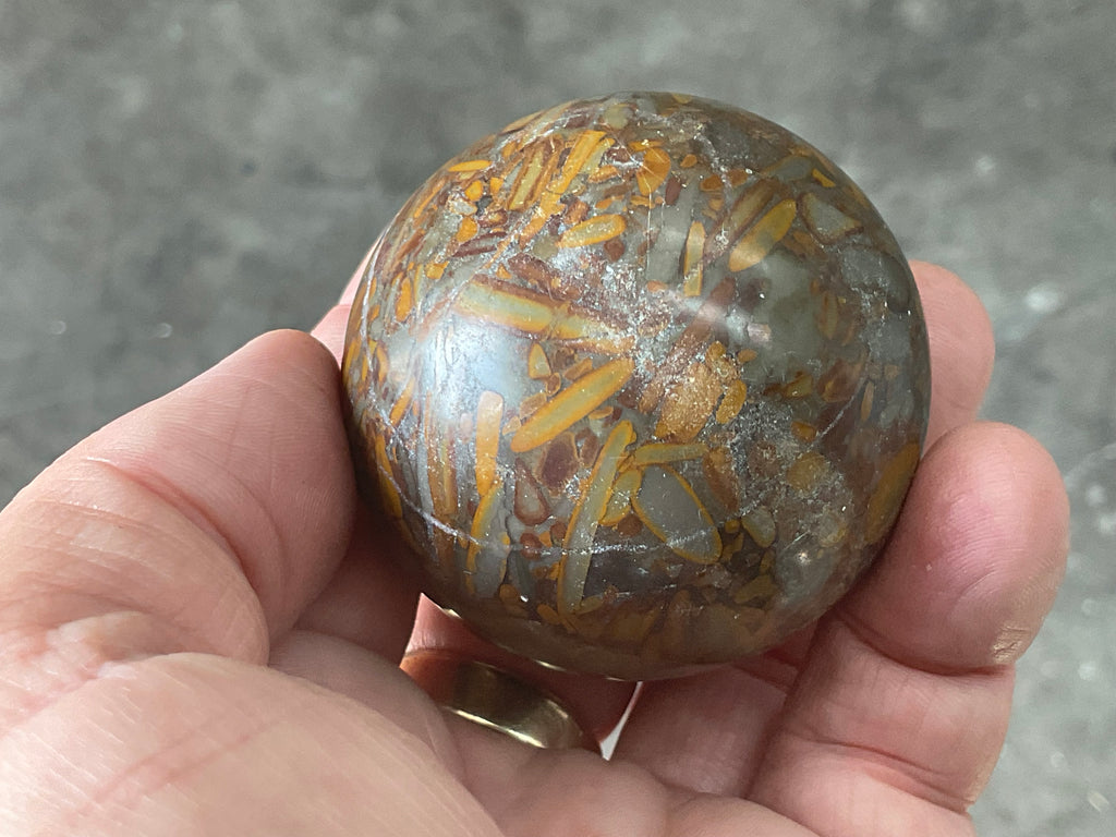 188g Bamboo Jasper Sphere 1C (Perfectly Imperfect)