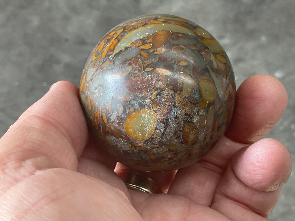 188g Bamboo Jasper Sphere 1C (Perfectly Imperfect)