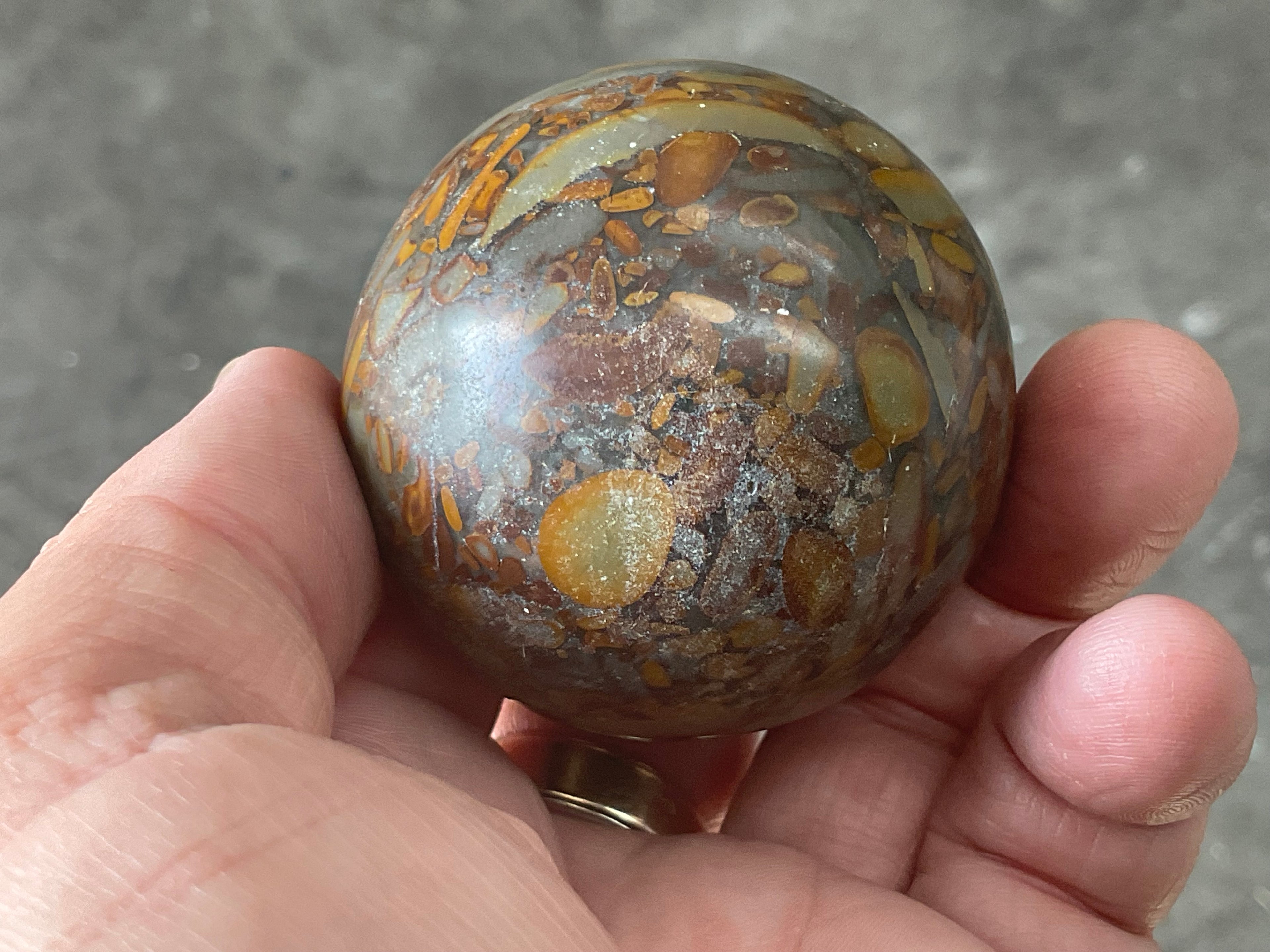 188g Bamboo Jasper Sphere 1C (Perfectly Imperfect)