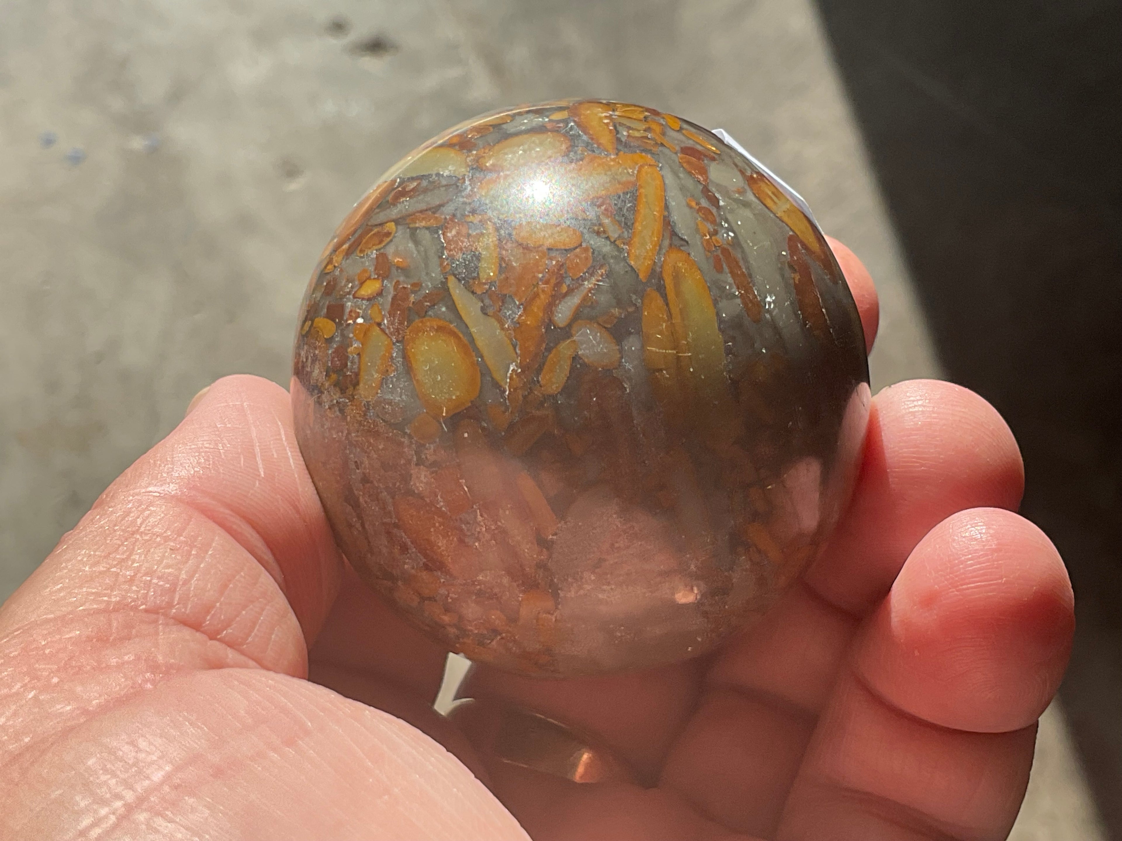 188g Bamboo Jasper Sphere 1C (Perfectly Imperfect)