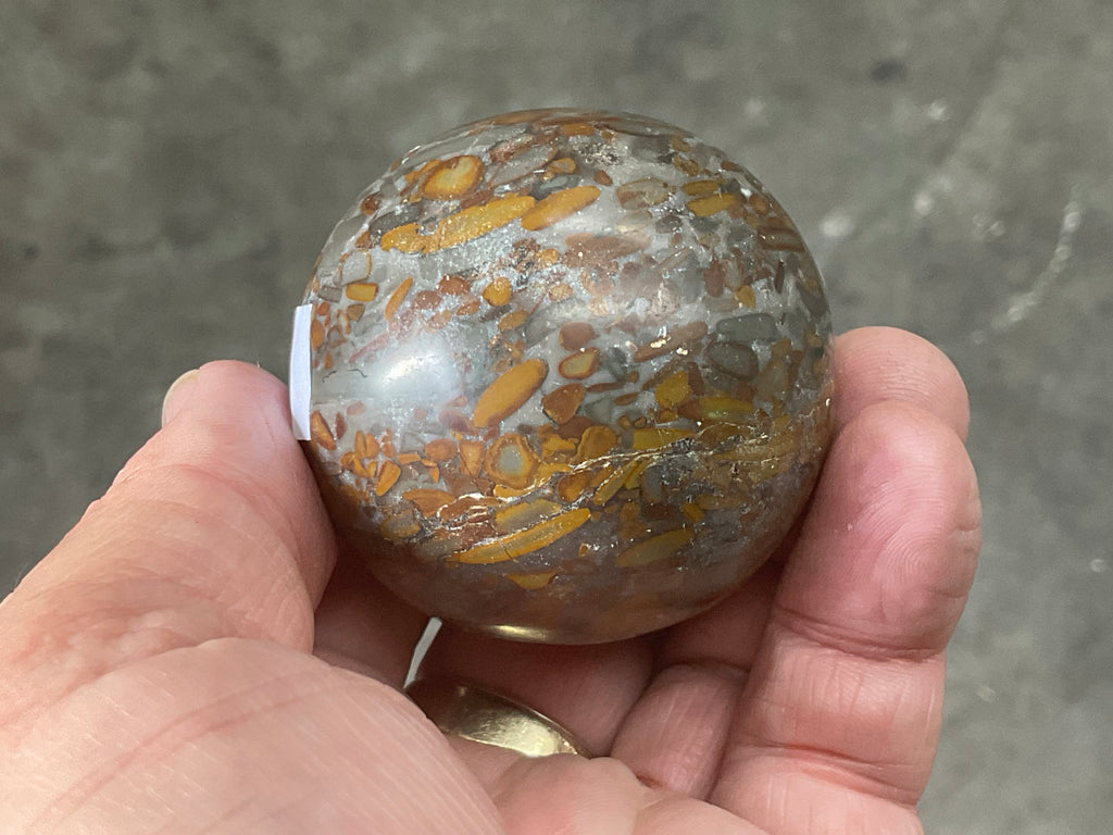 182g Bamboo Jasper Sphere 2A (Perfectly Imperfect)