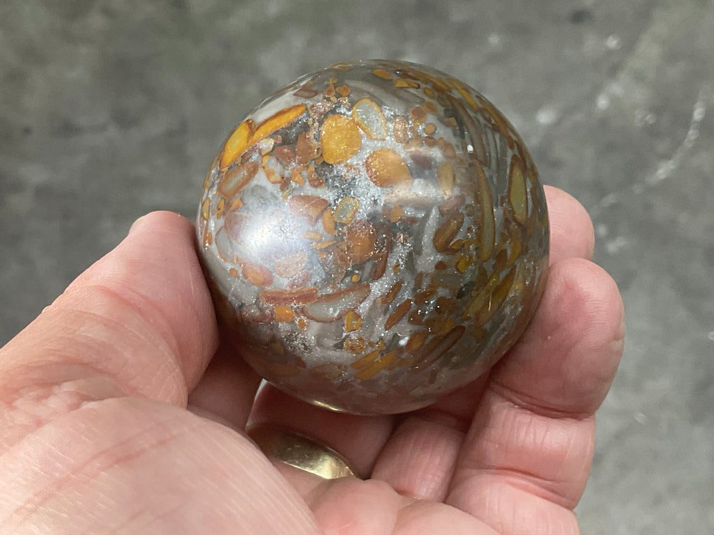 182g Bamboo Jasper Sphere 2A (Perfectly Imperfect)
