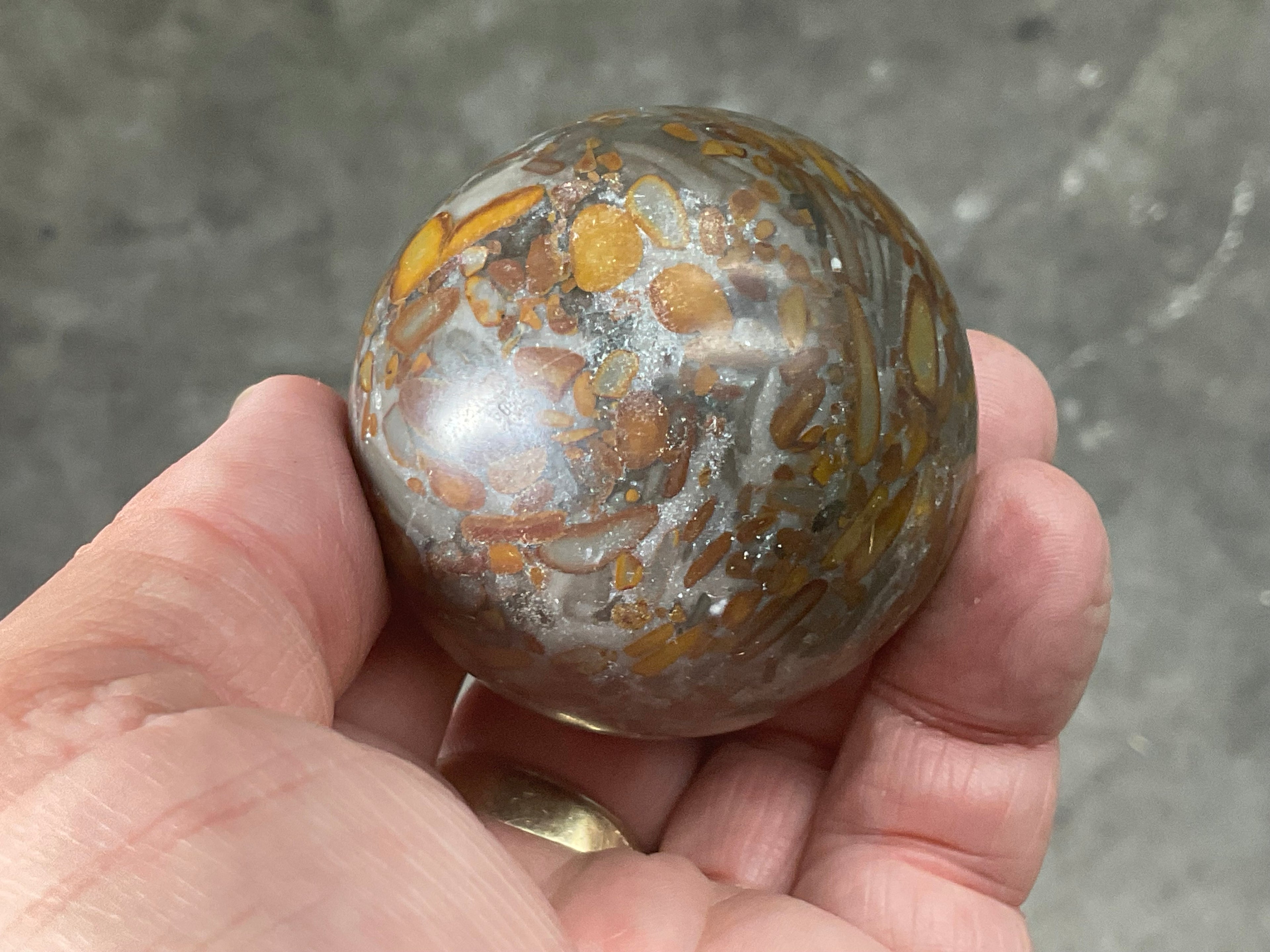 182g Bamboo Jasper Sphere 2A (Perfectly Imperfect)