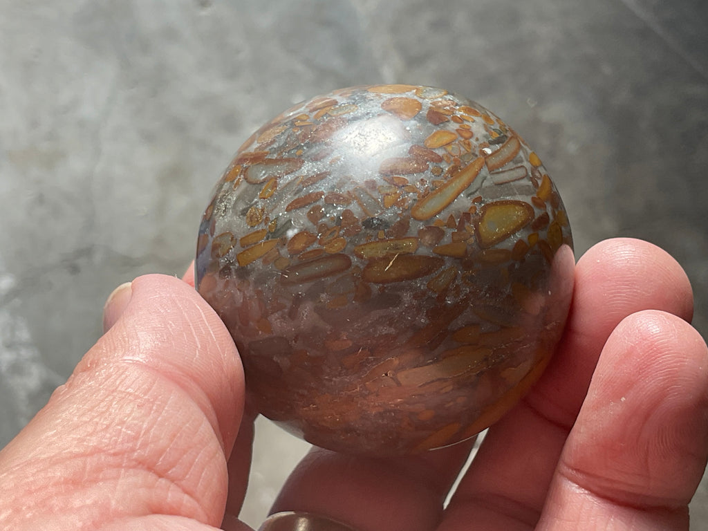 182g Bamboo Jasper Sphere 2A (Perfectly Imperfect)