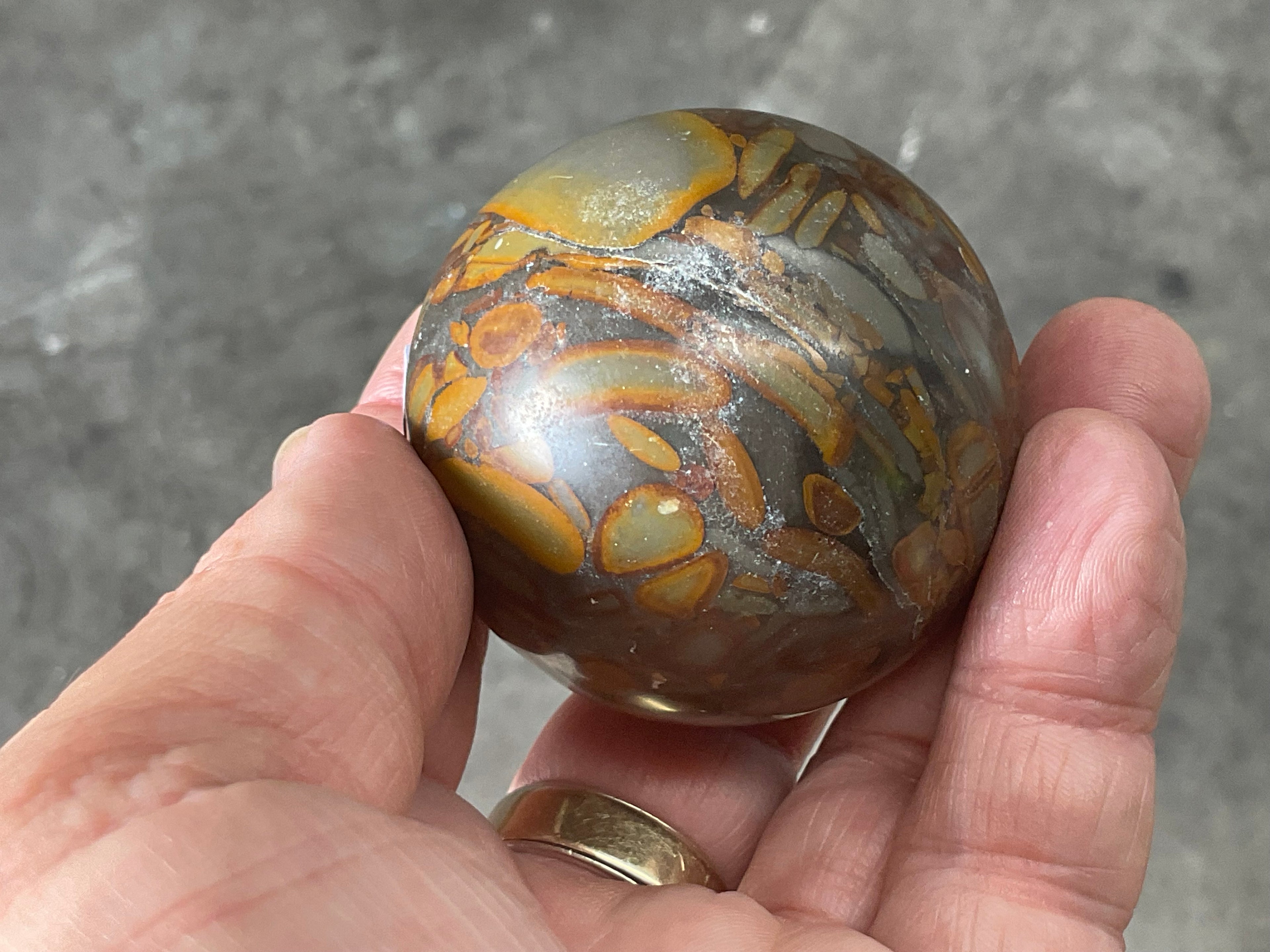 186g Bamboo Jasper Sphere 2B (Perfectly Imperfect)