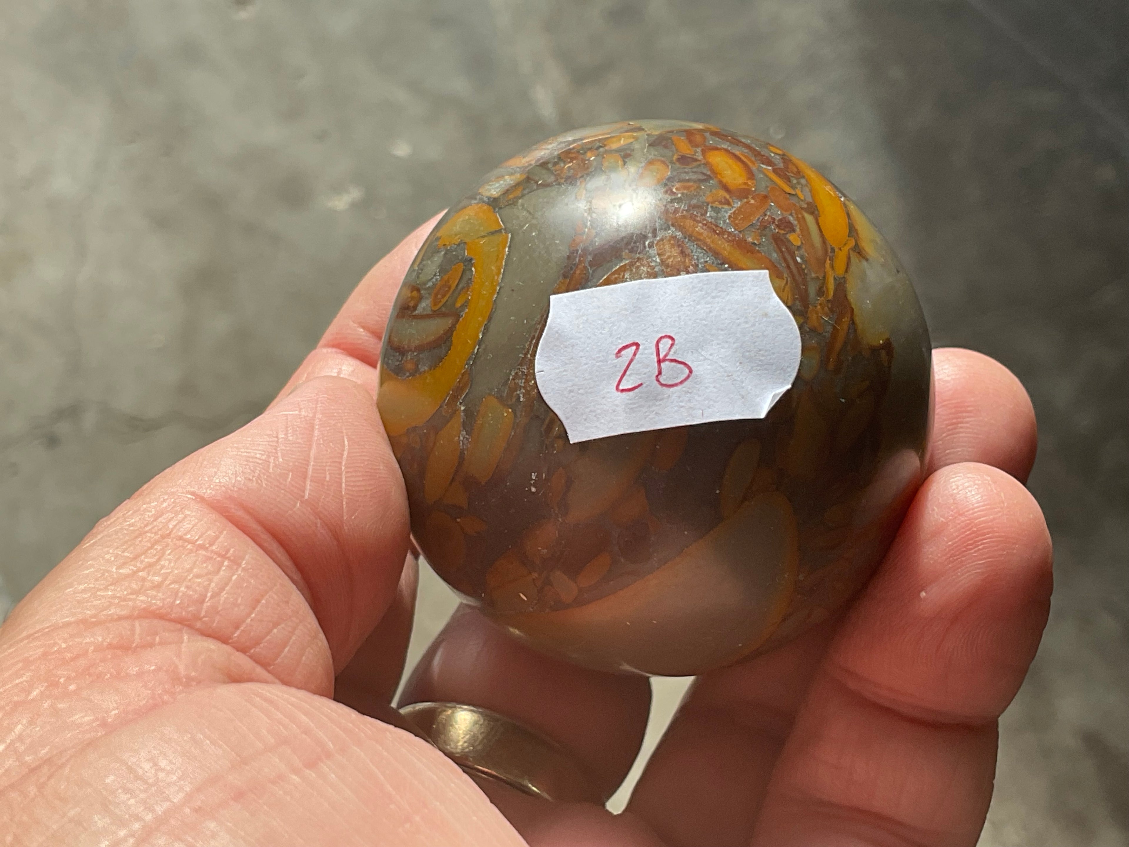 186g Bamboo Jasper Sphere 2B (Perfectly Imperfect)