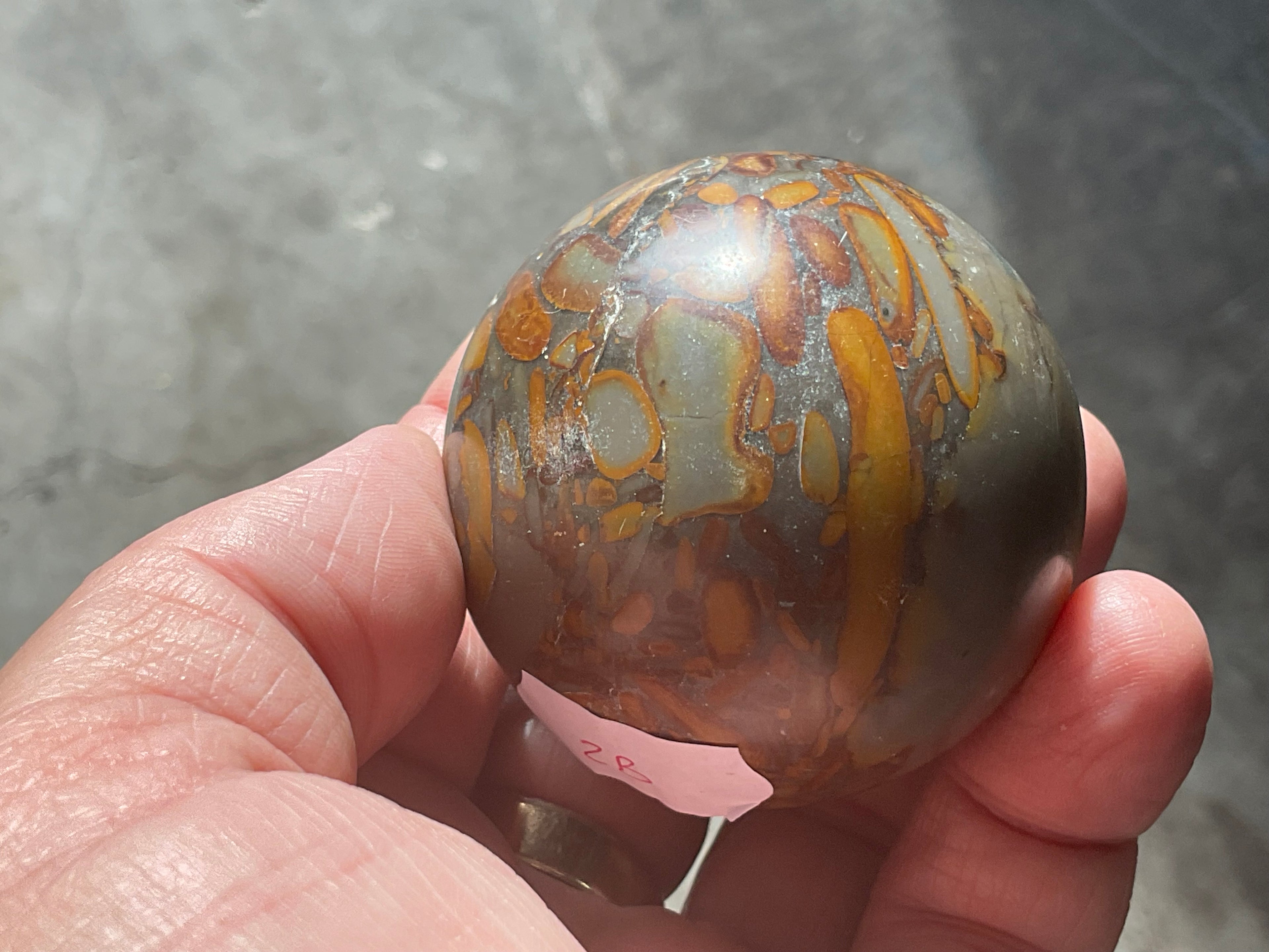 186g Bamboo Jasper Sphere 2B (Perfectly Imperfect)