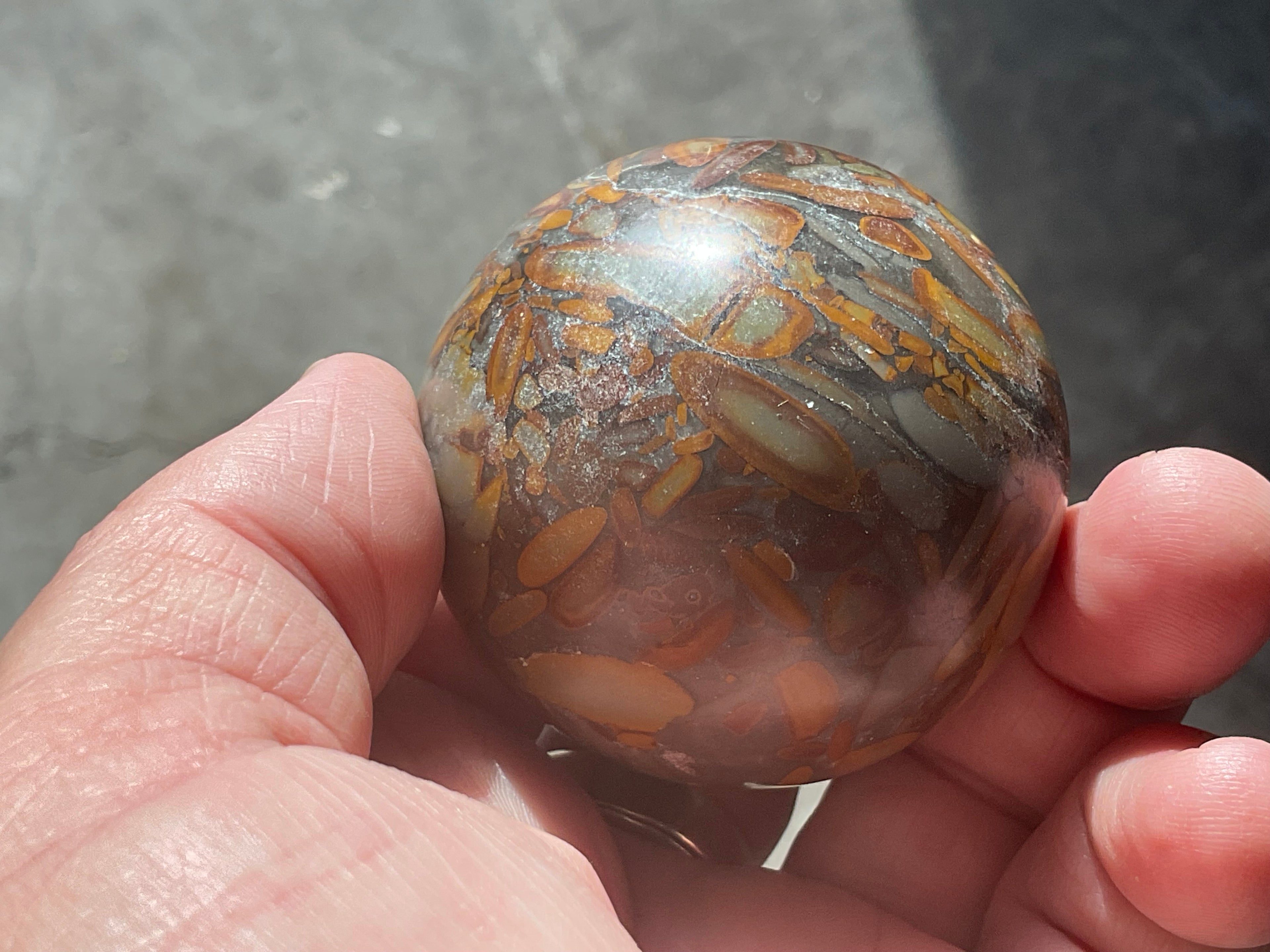 186g Bamboo Jasper Sphere 2B (Perfectly Imperfect)