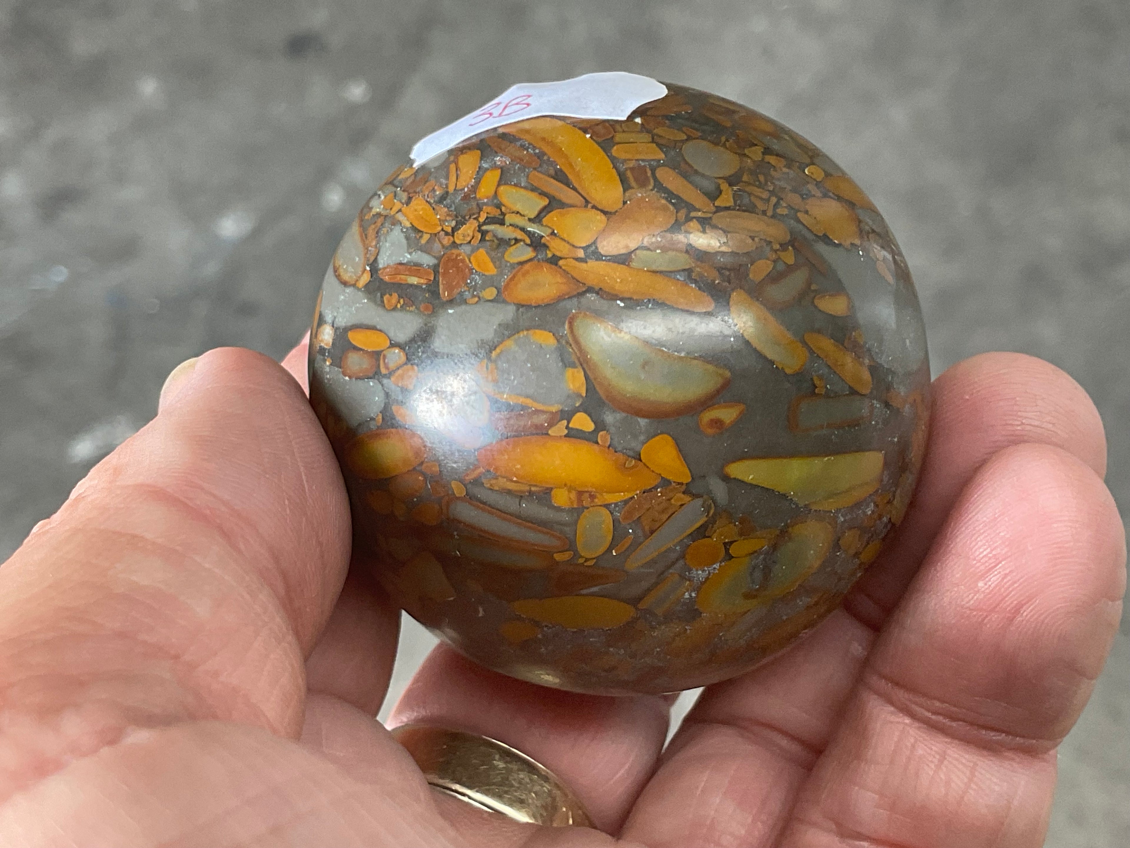 188g Bamboo Jasper Sphere 3B (Perfectly Imperfect)