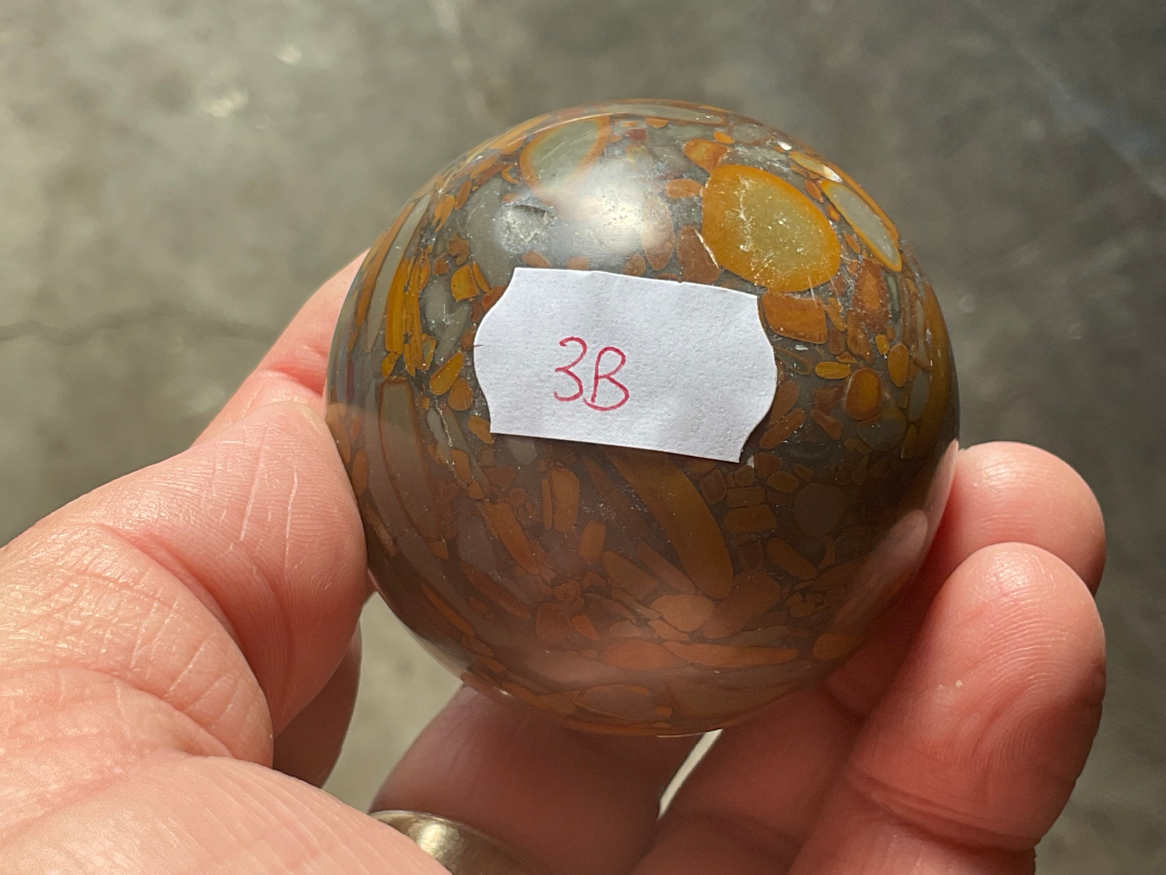 188g Bamboo Jasper Sphere 3B (Perfectly Imperfect)
