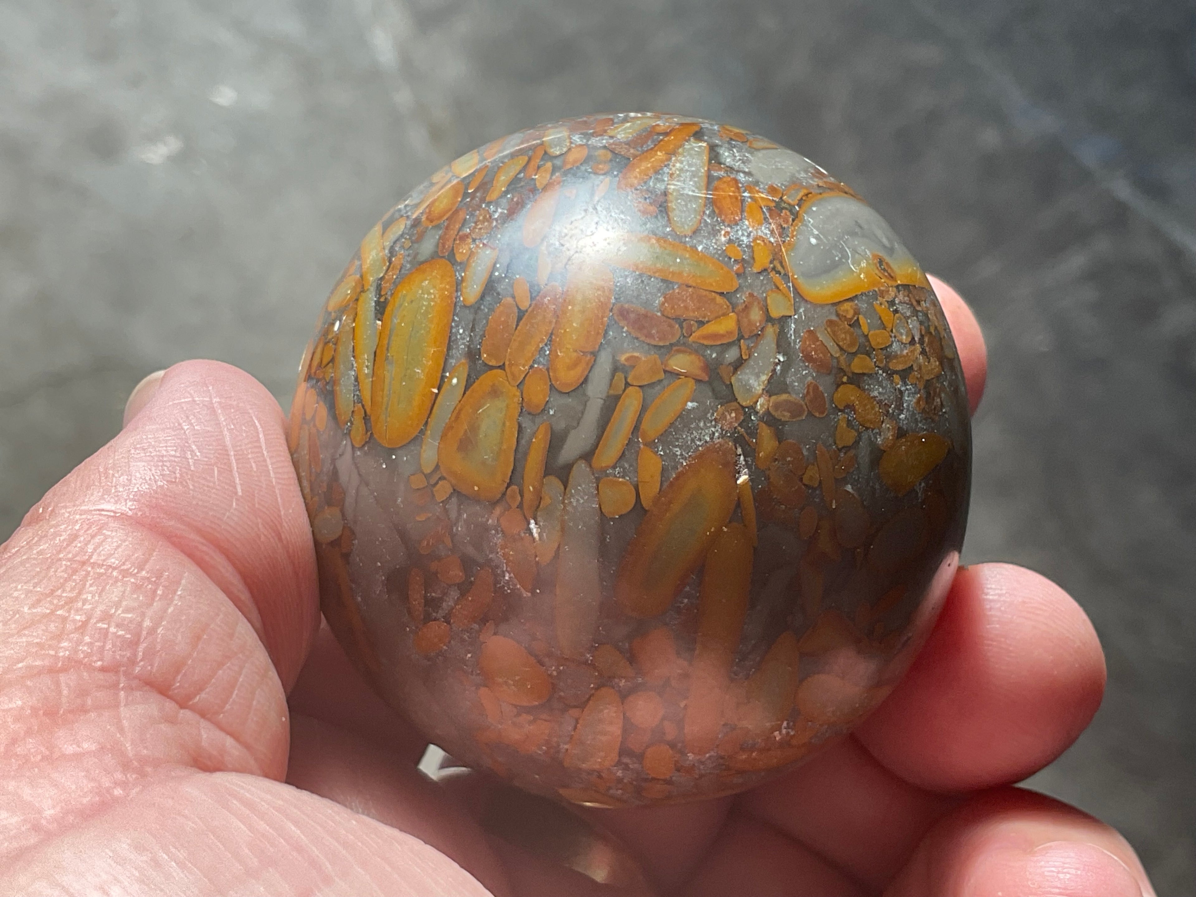 188g Bamboo Jasper Sphere 3B (Perfectly Imperfect)