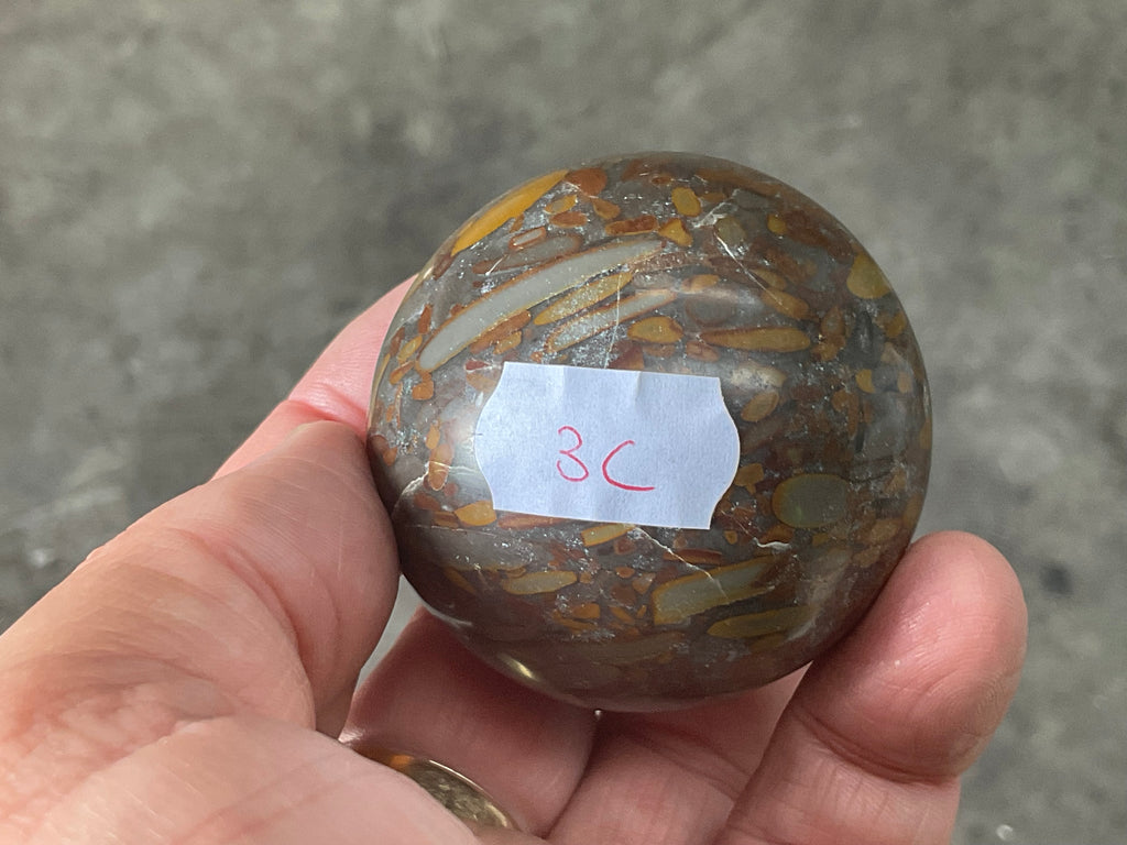 188g Bamboo Jasper Sphere 3C (Perfectly Imperfect)