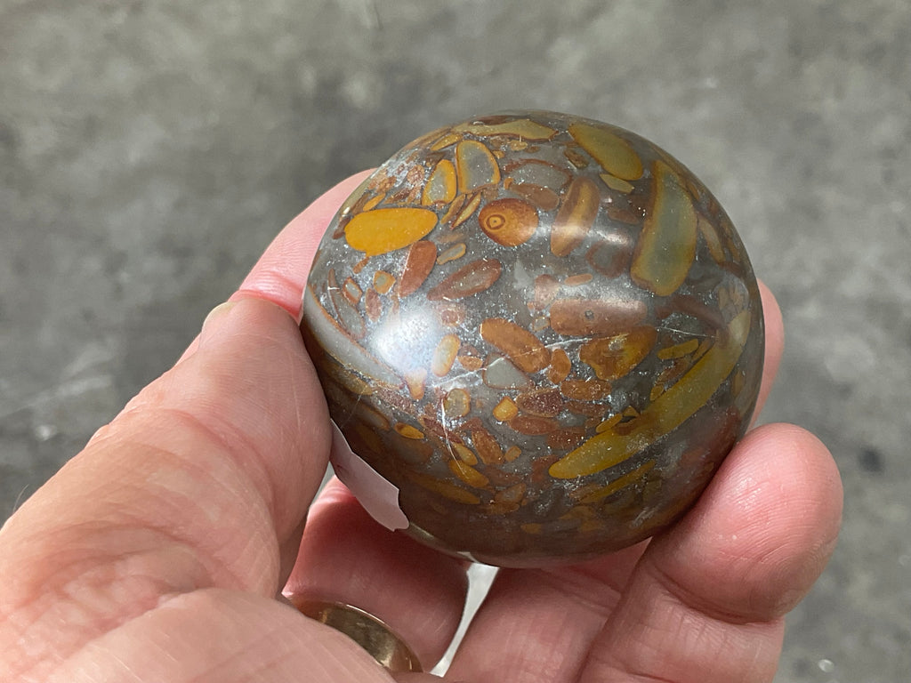 188g Bamboo Jasper Sphere 3C (Perfectly Imperfect)
