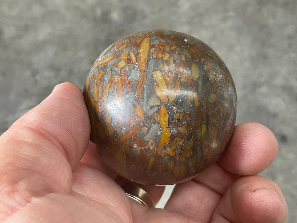 188g Bamboo Jasper Sphere 3C (Perfectly Imperfect)