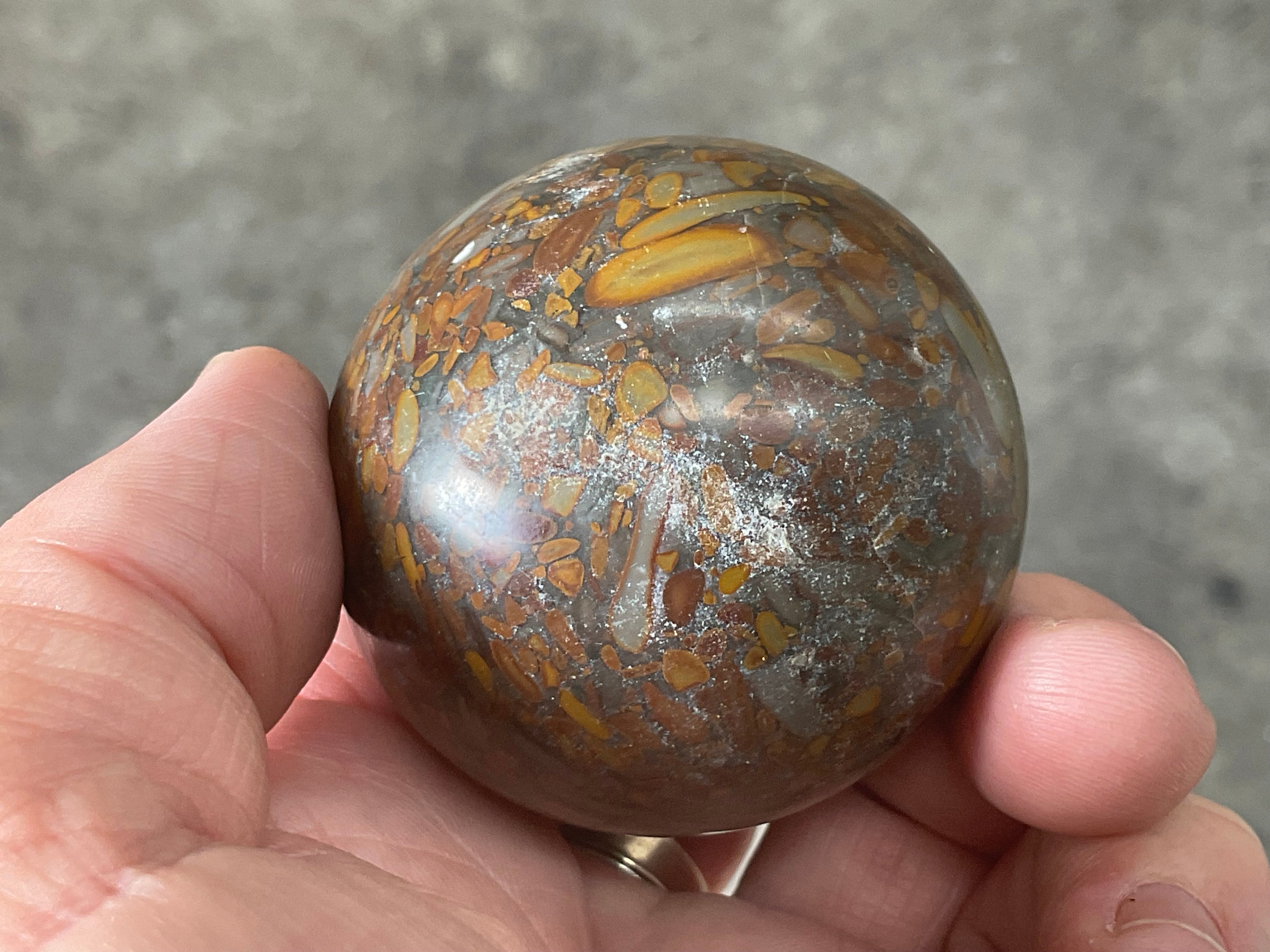 188g Bamboo Jasper Sphere 3C (Perfectly Imperfect)