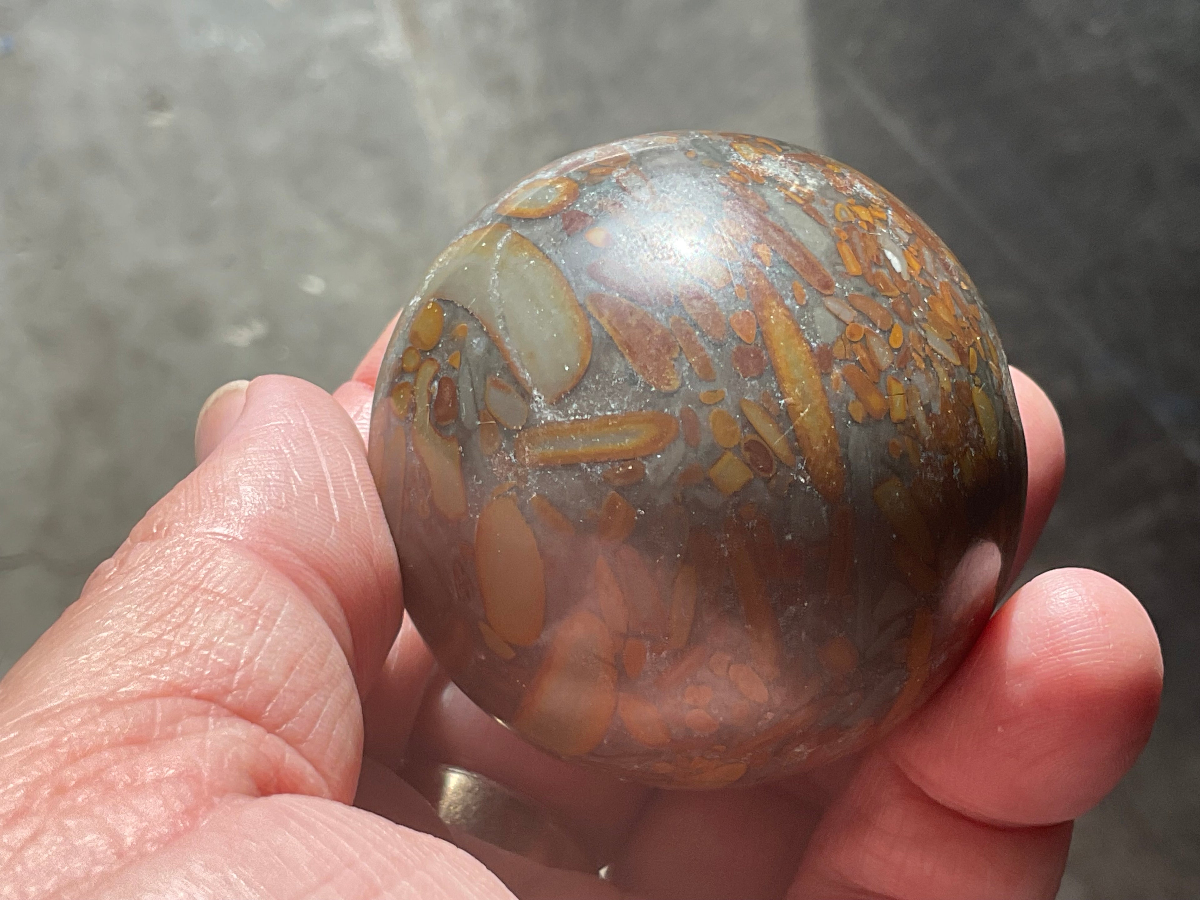 188g Bamboo Jasper Sphere 3C (Perfectly Imperfect)