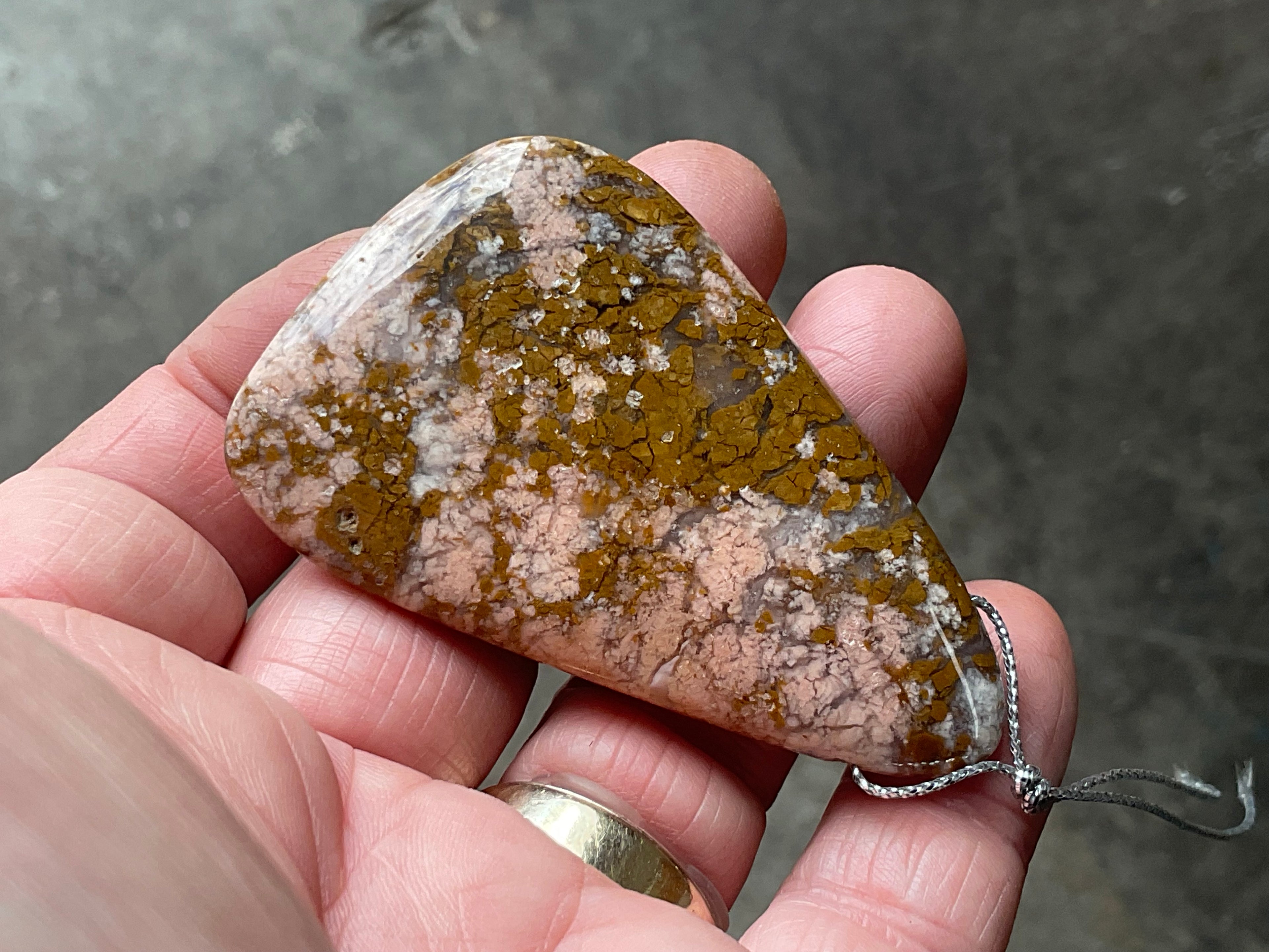 38g Heavily Included Quartz Pendant 5A