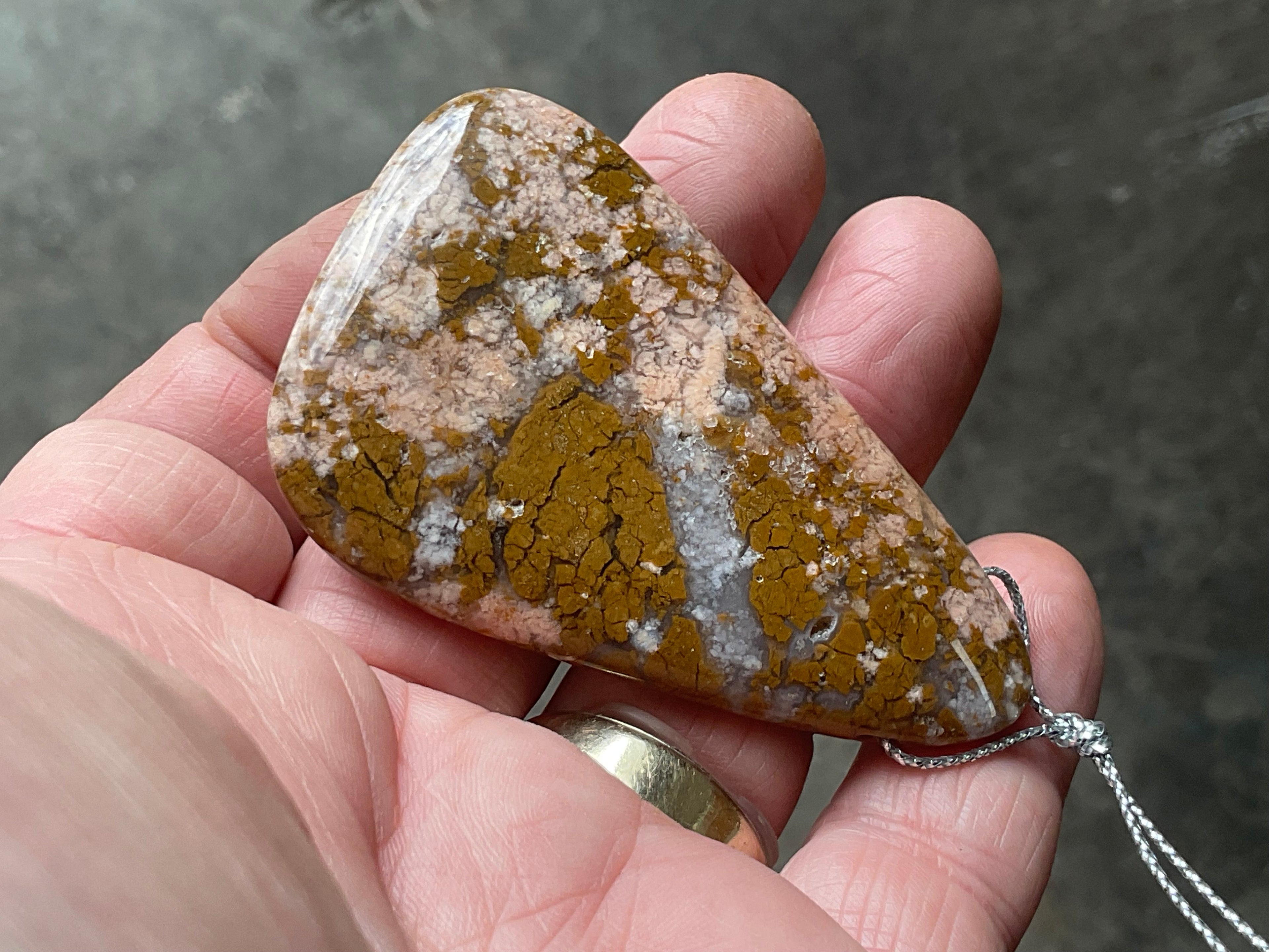 38g Heavily Included Quartz Pendant 5A