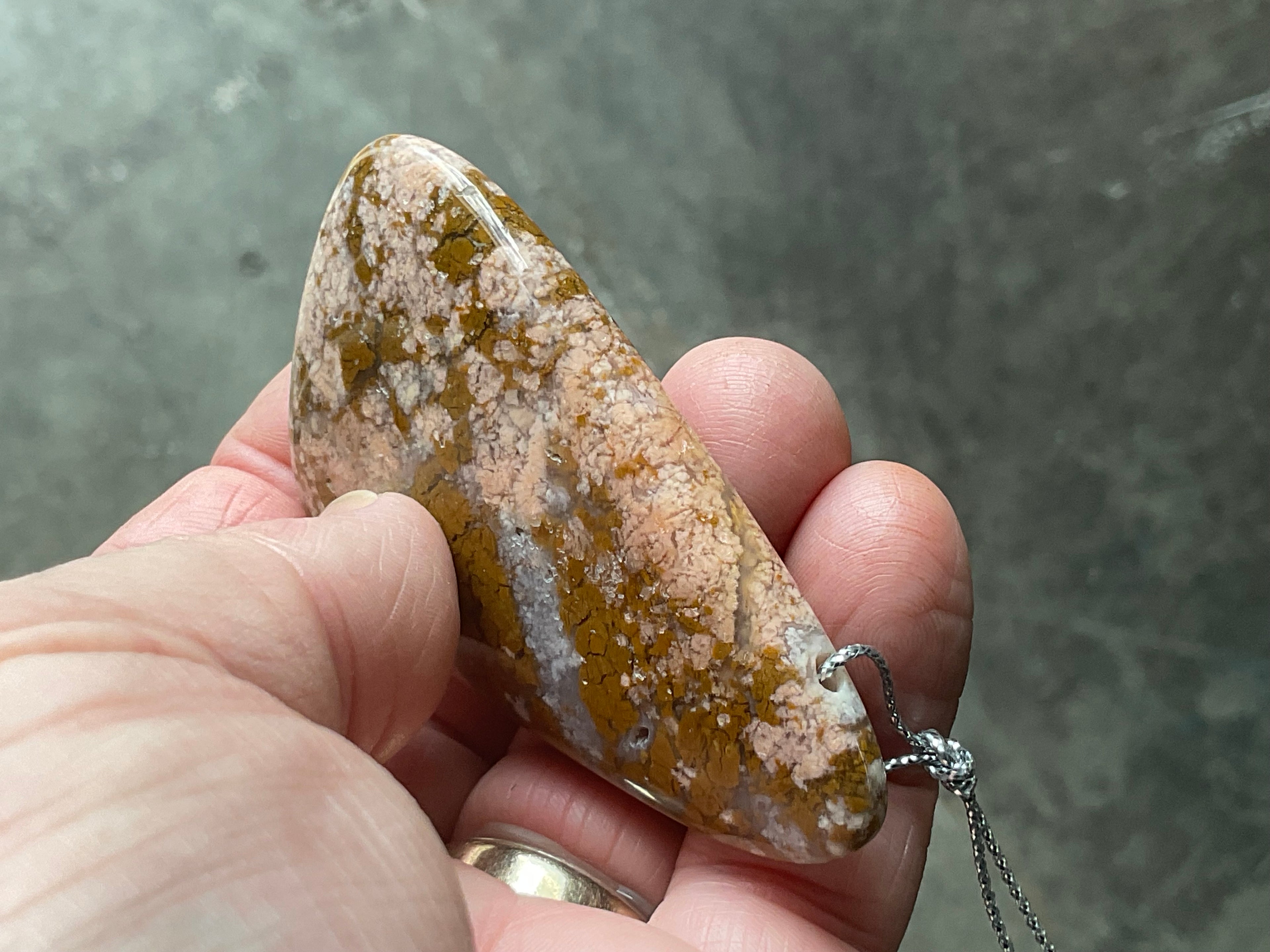 38g Heavily Included Quartz Pendant 5A