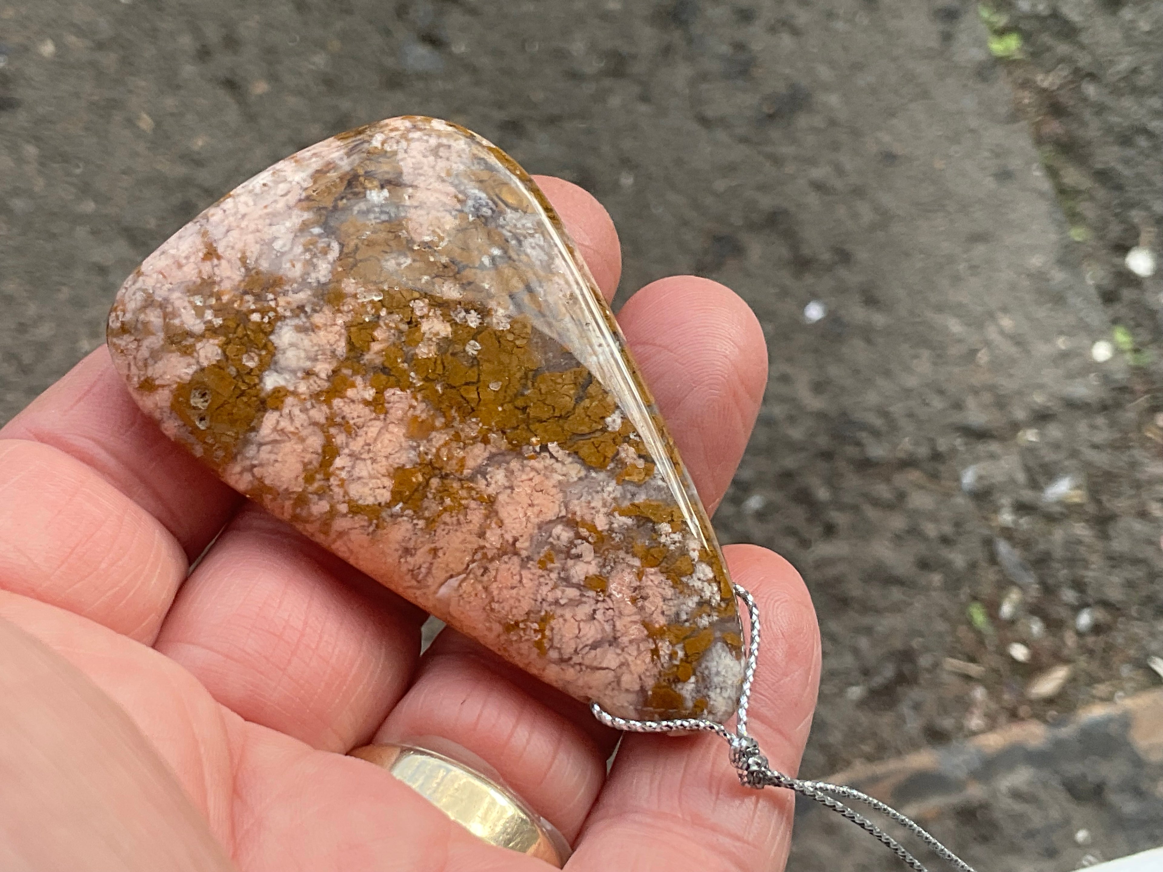 38g Heavily Included Quartz Pendant 5A