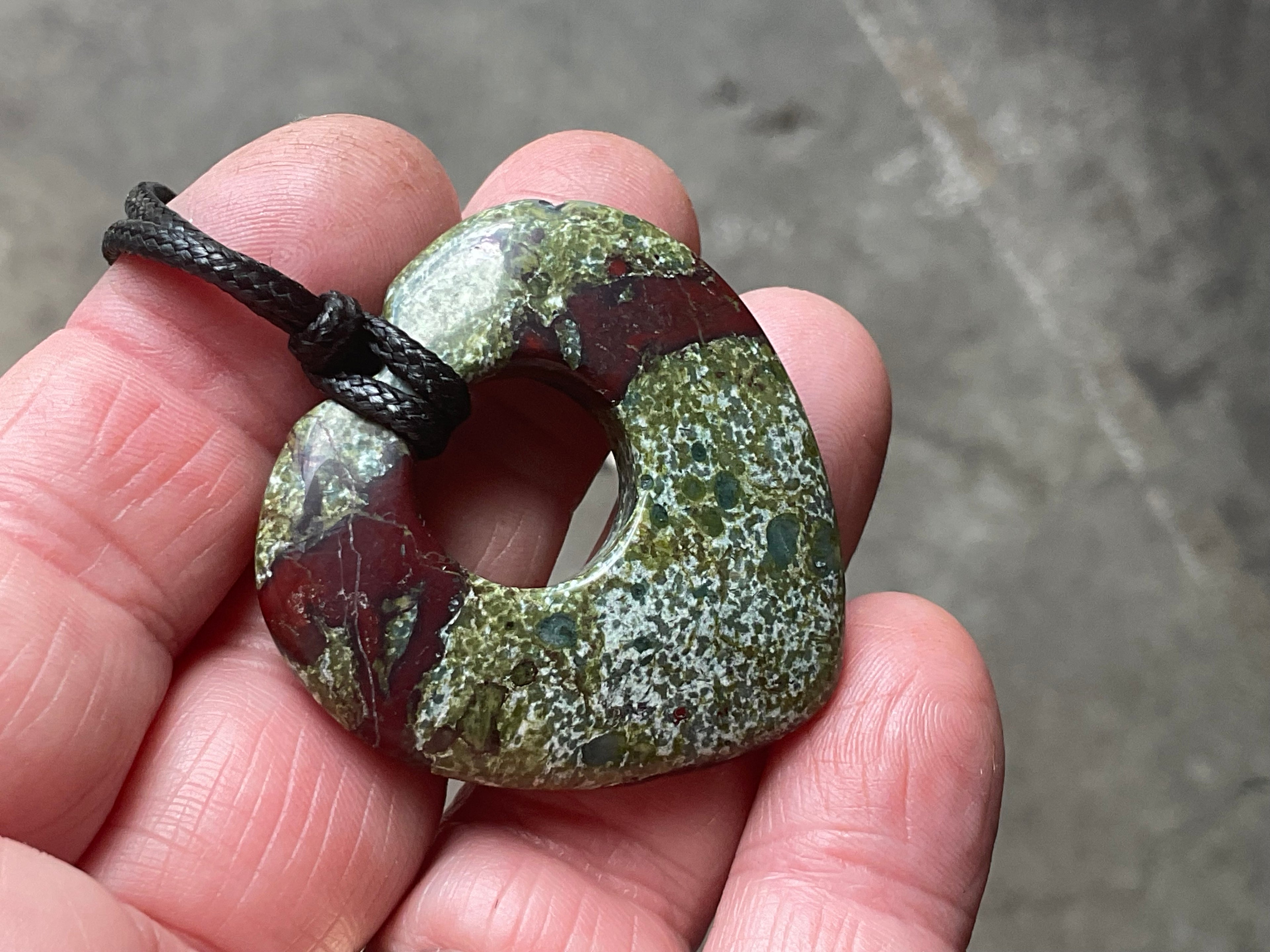 20g Dragons Blood Jasper Heart Pendant 1A