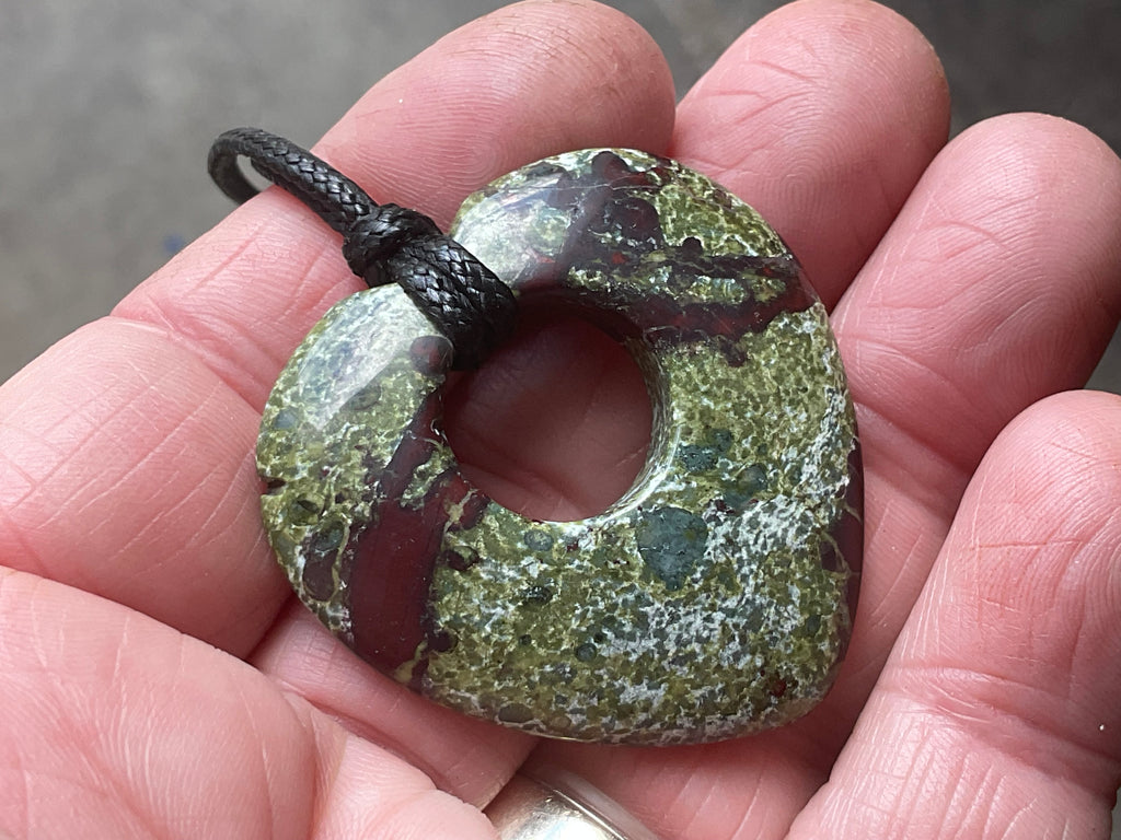 20g Dragons Blood Jasper Heart Pendant 1A