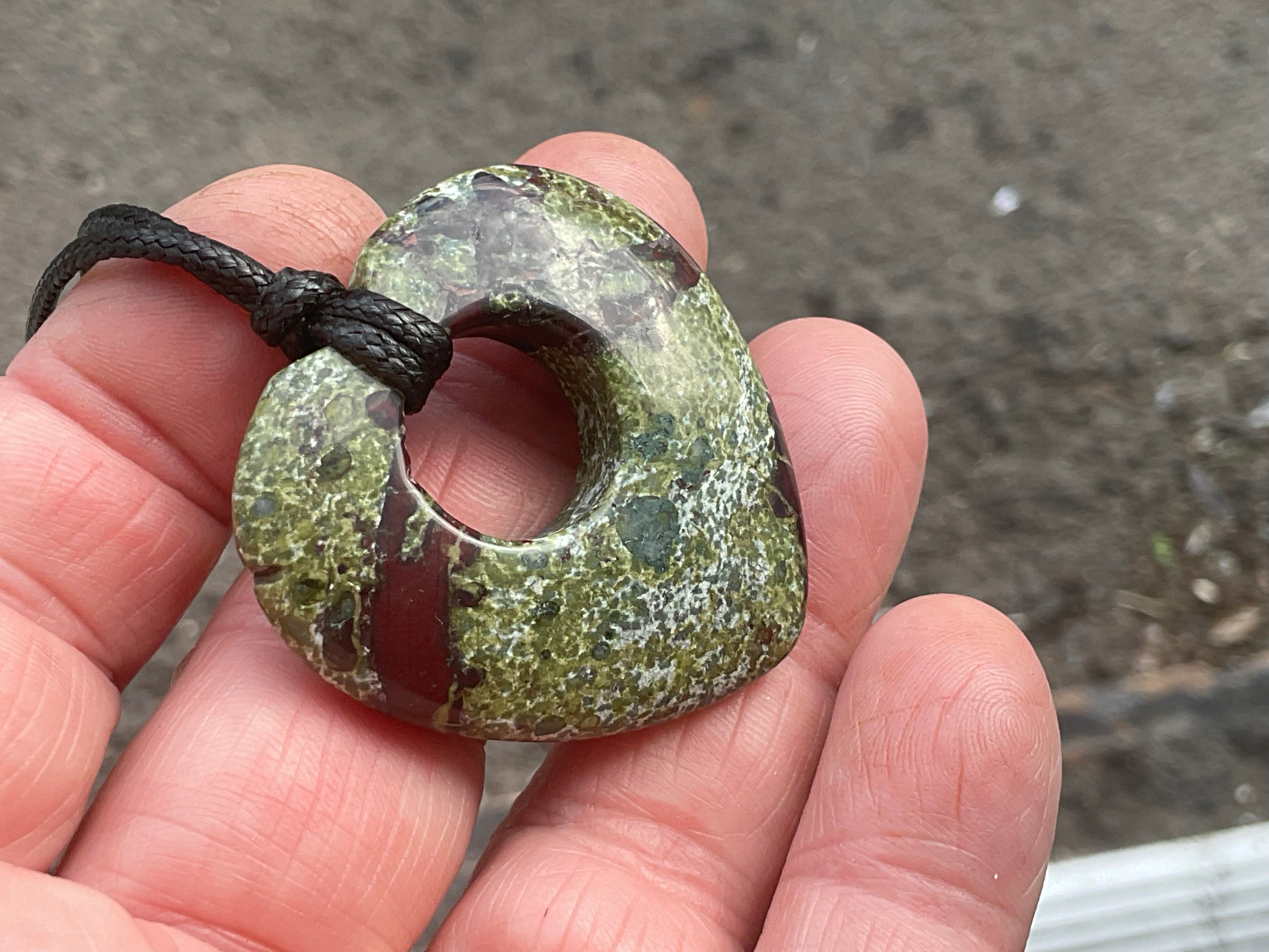 20g Dragons Blood Jasper Heart Pendant 1A
