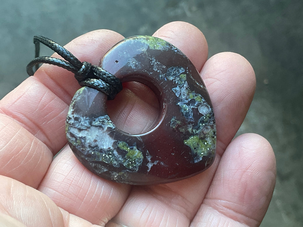 18g Dragons Blood Jasper Heart Pendant 2B