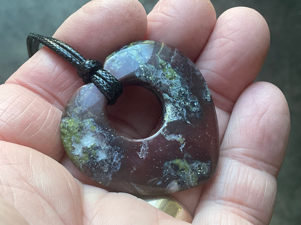 18g Dragons Blood Jasper Heart Pendant 2B