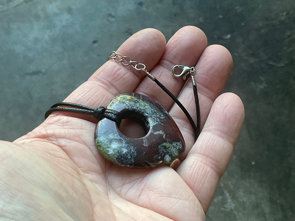 18g Dragons Blood Jasper Heart Pendant 2B
