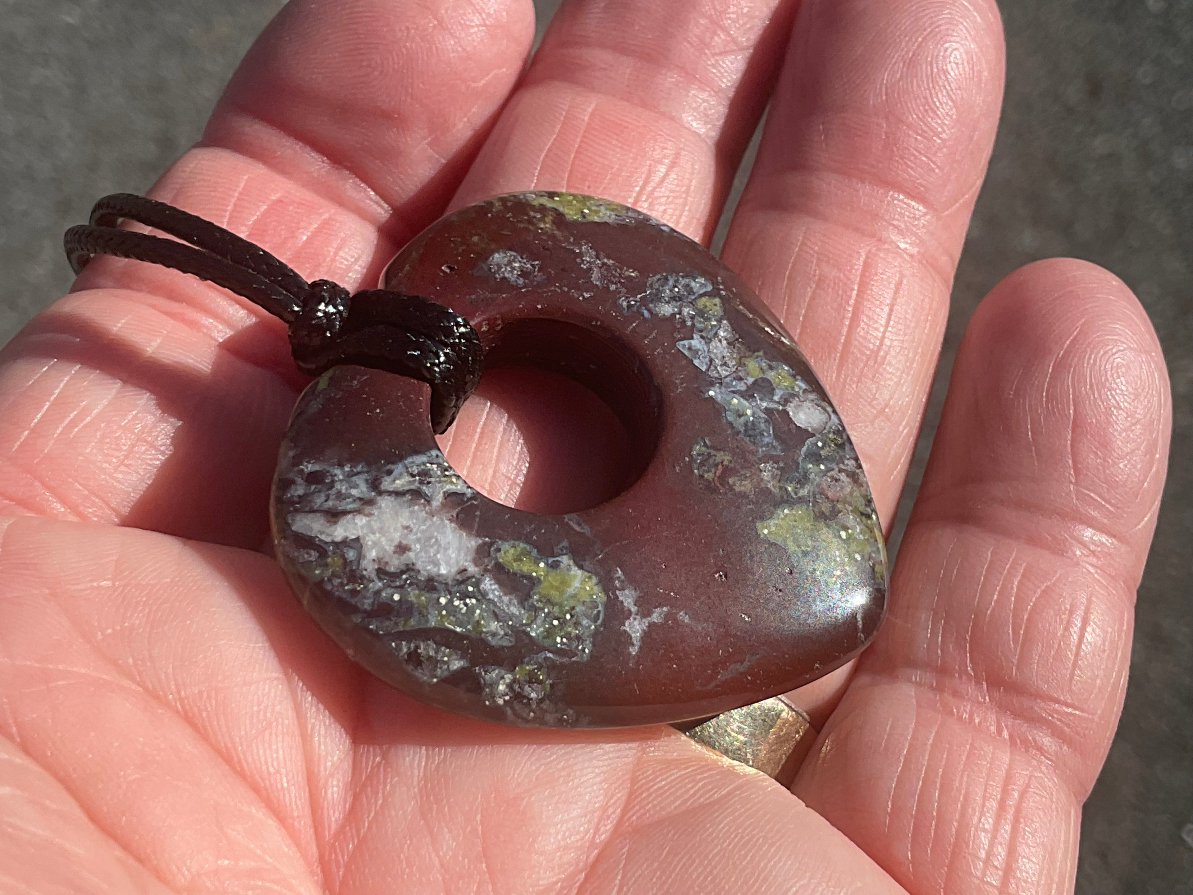 18g Dragons Blood Jasper Heart Pendant 2B