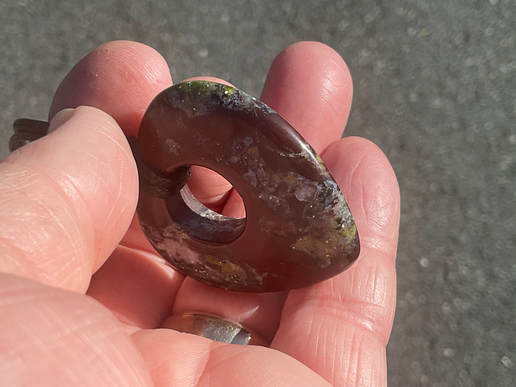 18g Dragons Blood Jasper Heart Pendant 2B