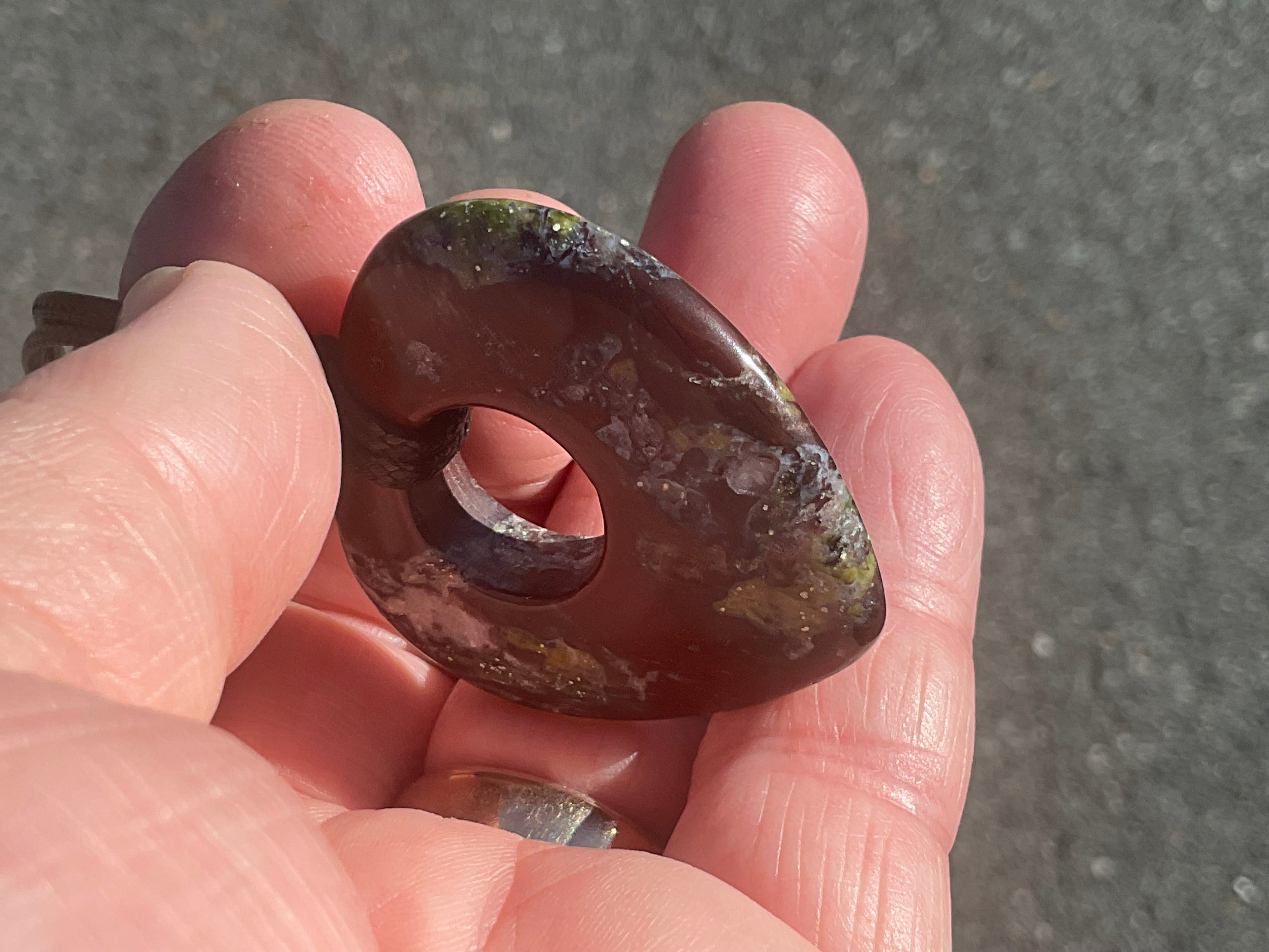 18g Dragons Blood Jasper Heart Pendant 2B