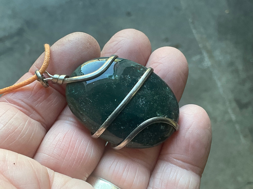 Bloodstone Wire Wrapped Pendant