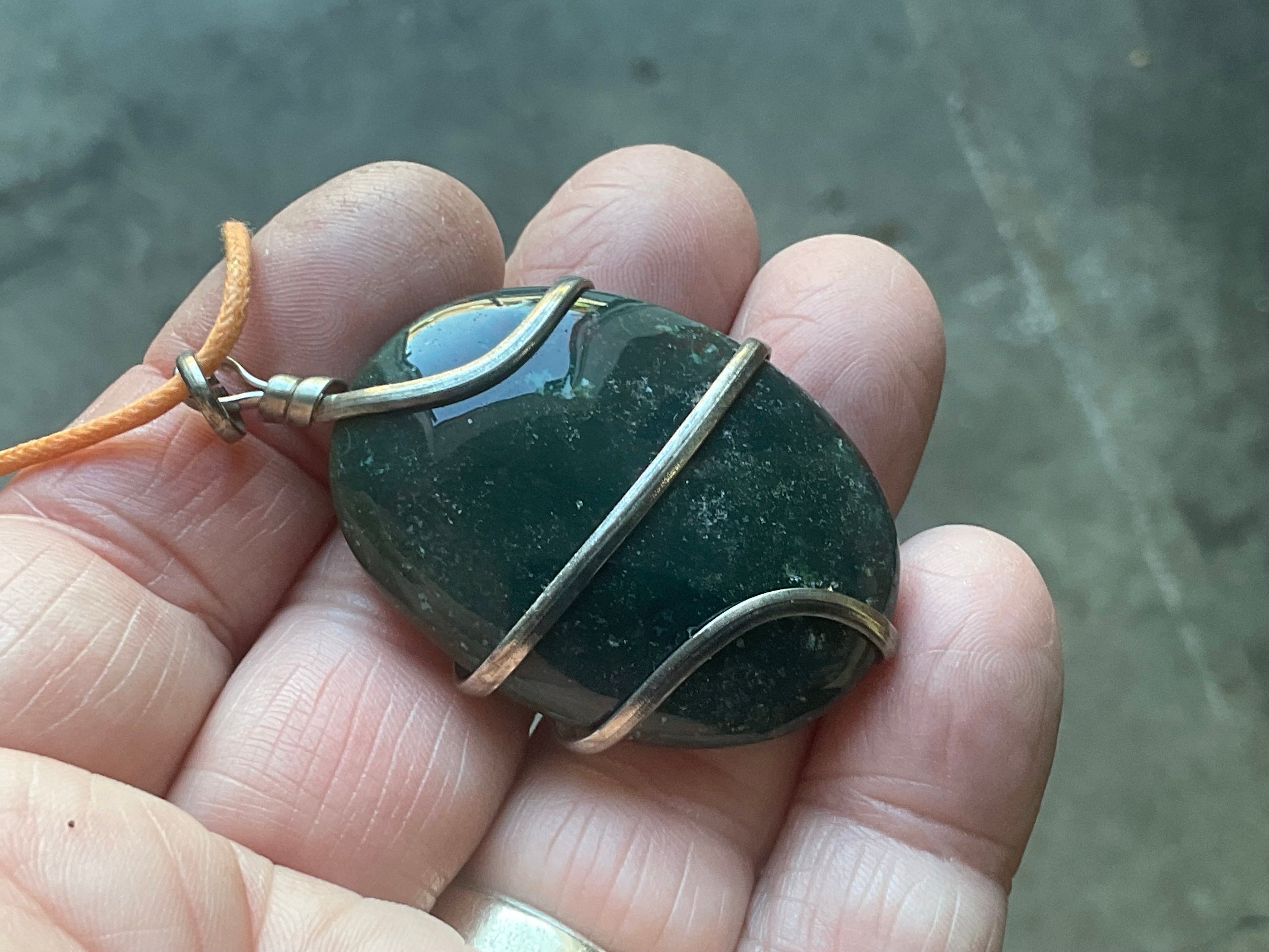 Bloodstone Wire Wrapped Pendant